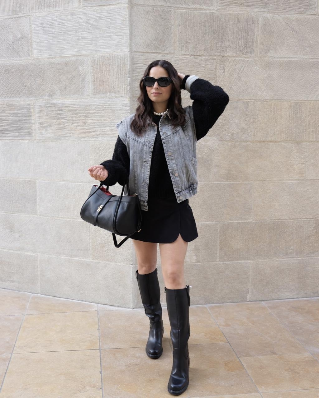 Veste en jean grise femme