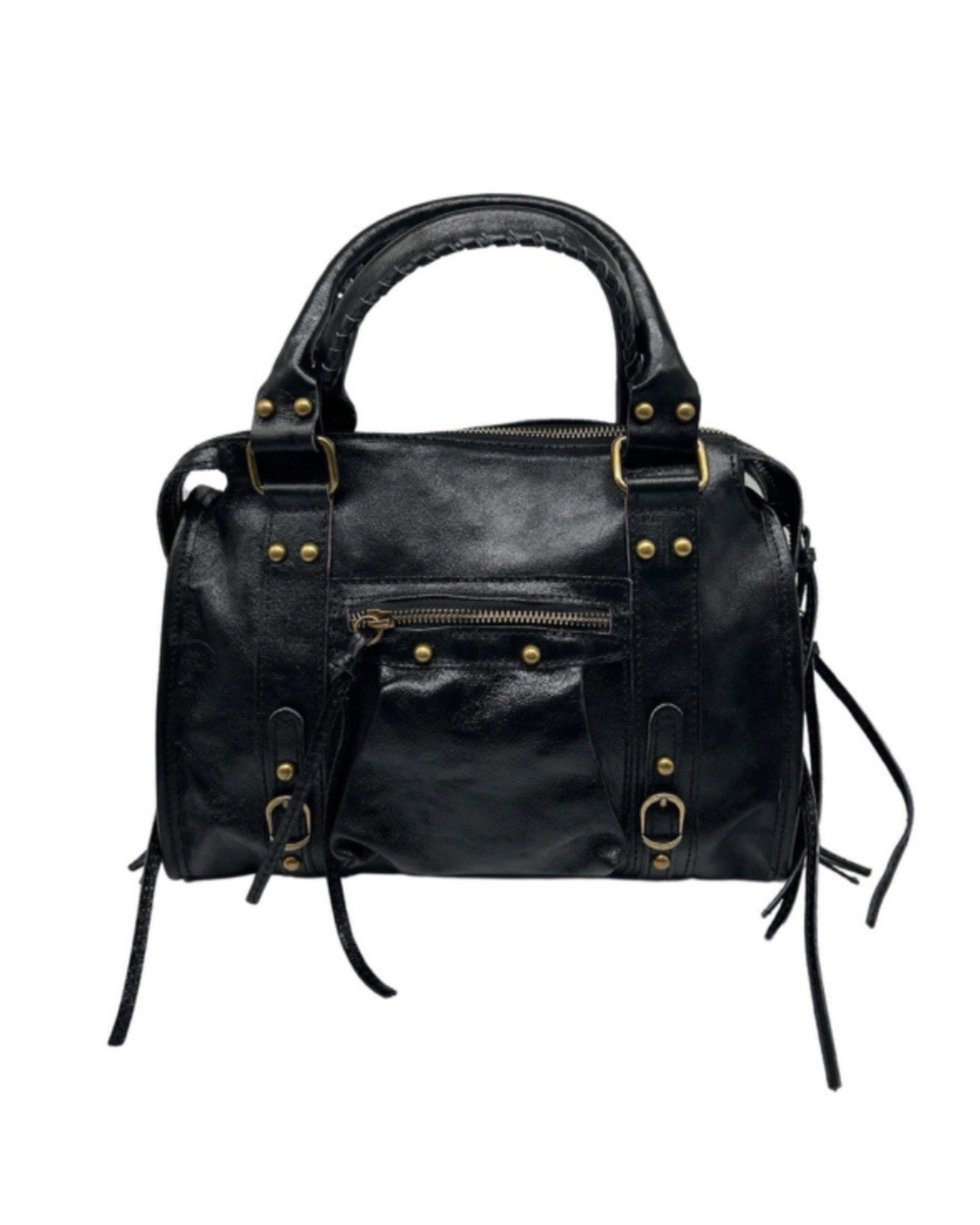 Sac à main cuir mini noir femme