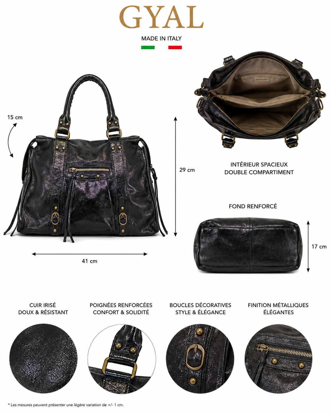 sac en cuir irisé