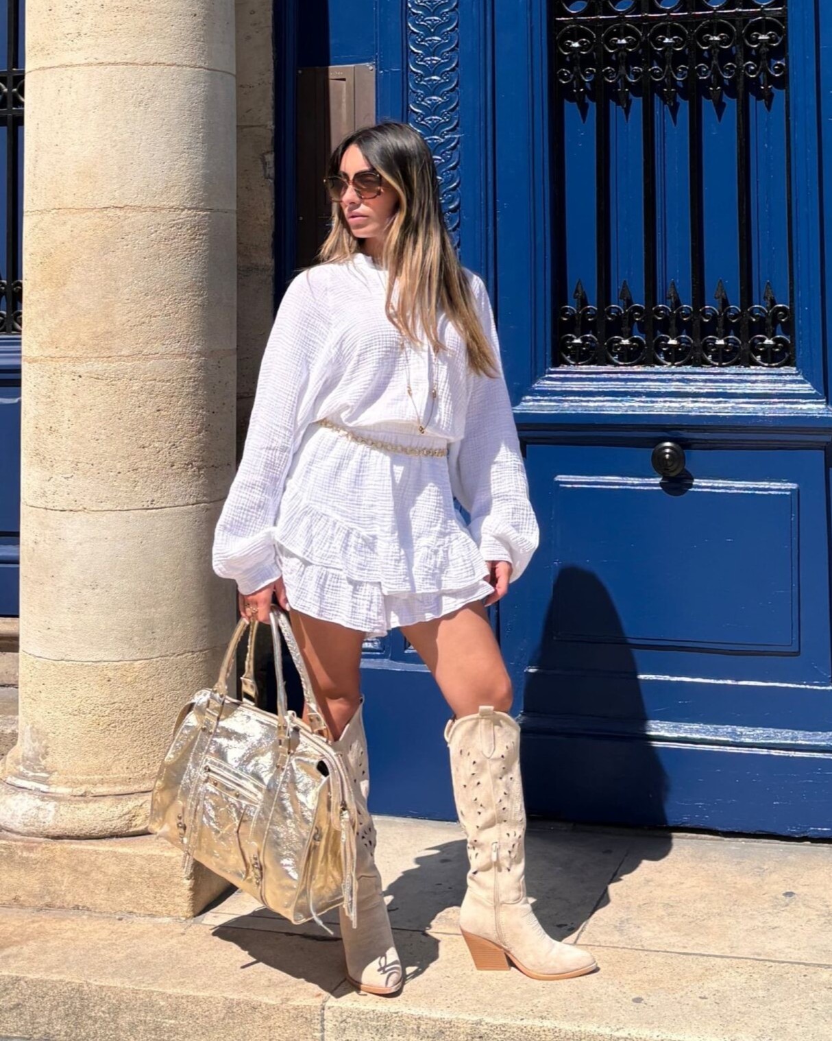 sac en cuir doré