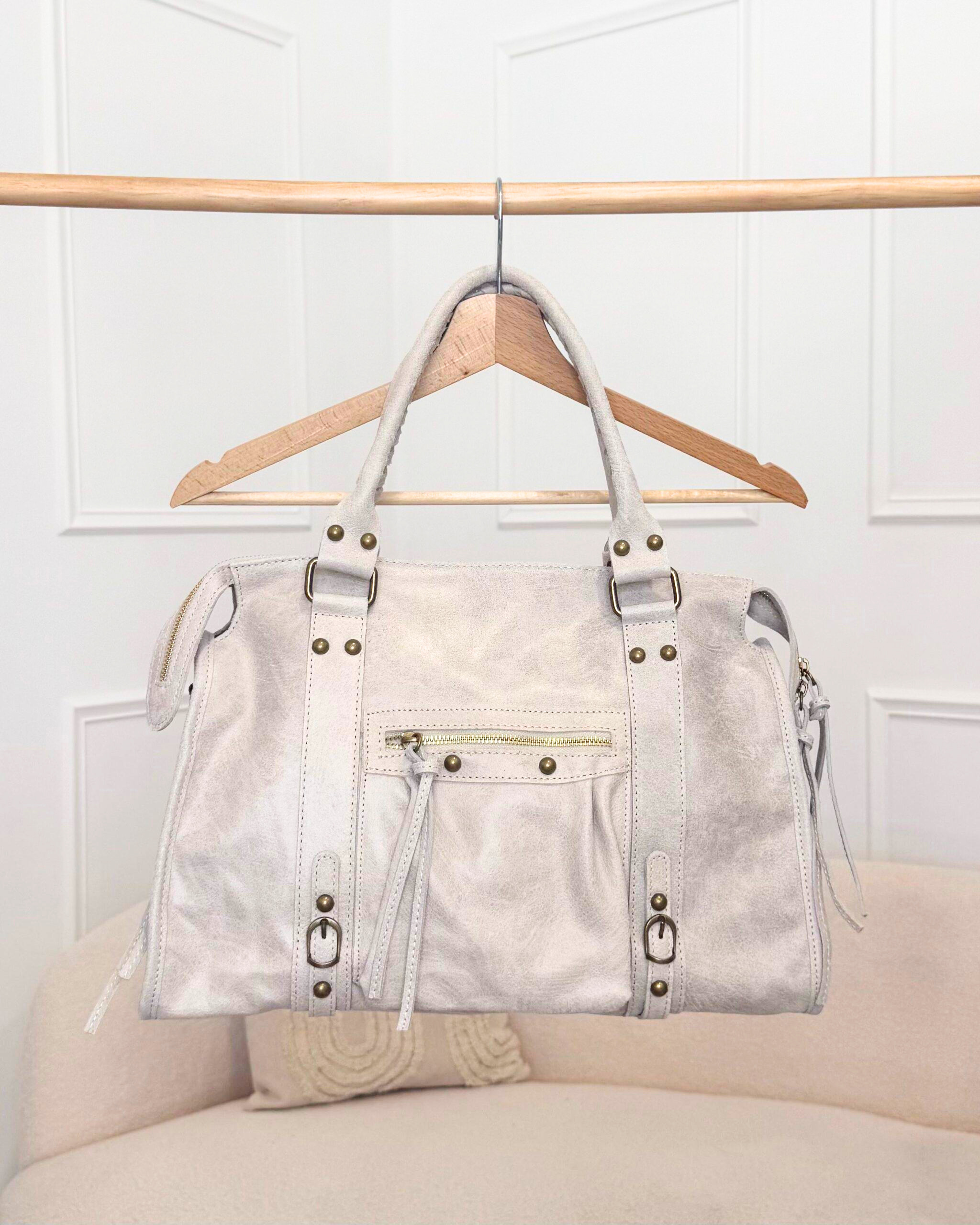 Sac en cuir beige femme