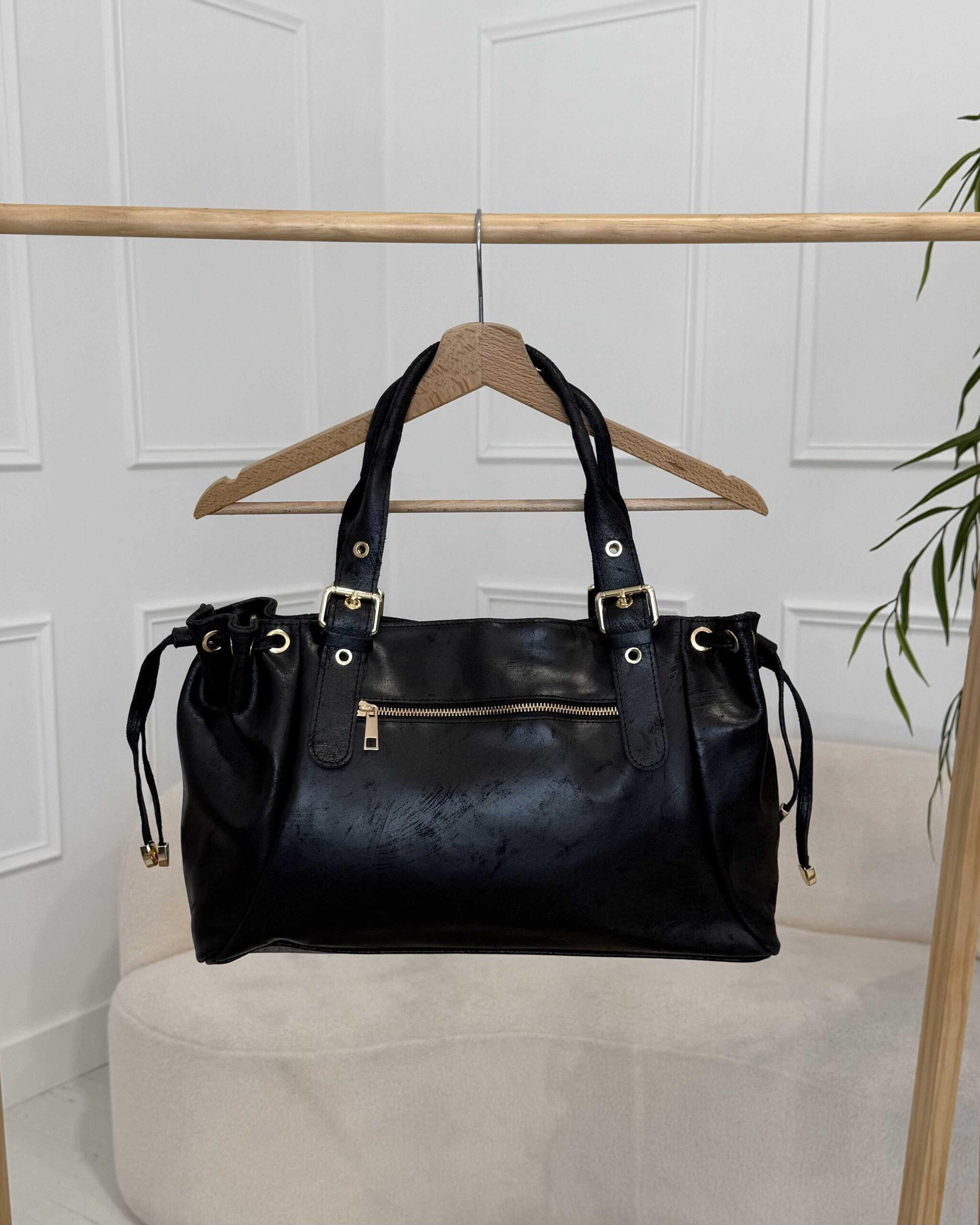 Sac en cuir noir