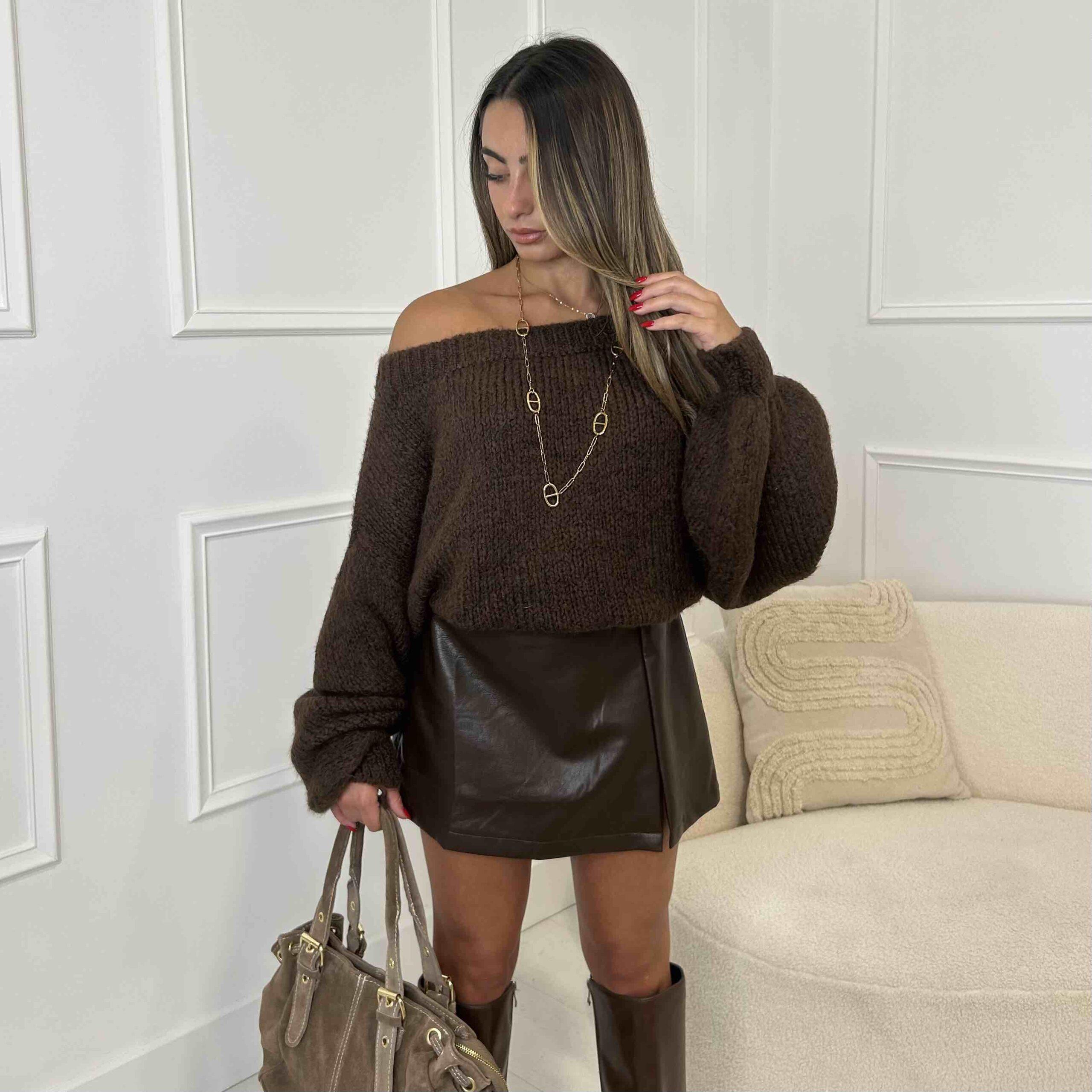 Jupe/short SIMILI chocolat