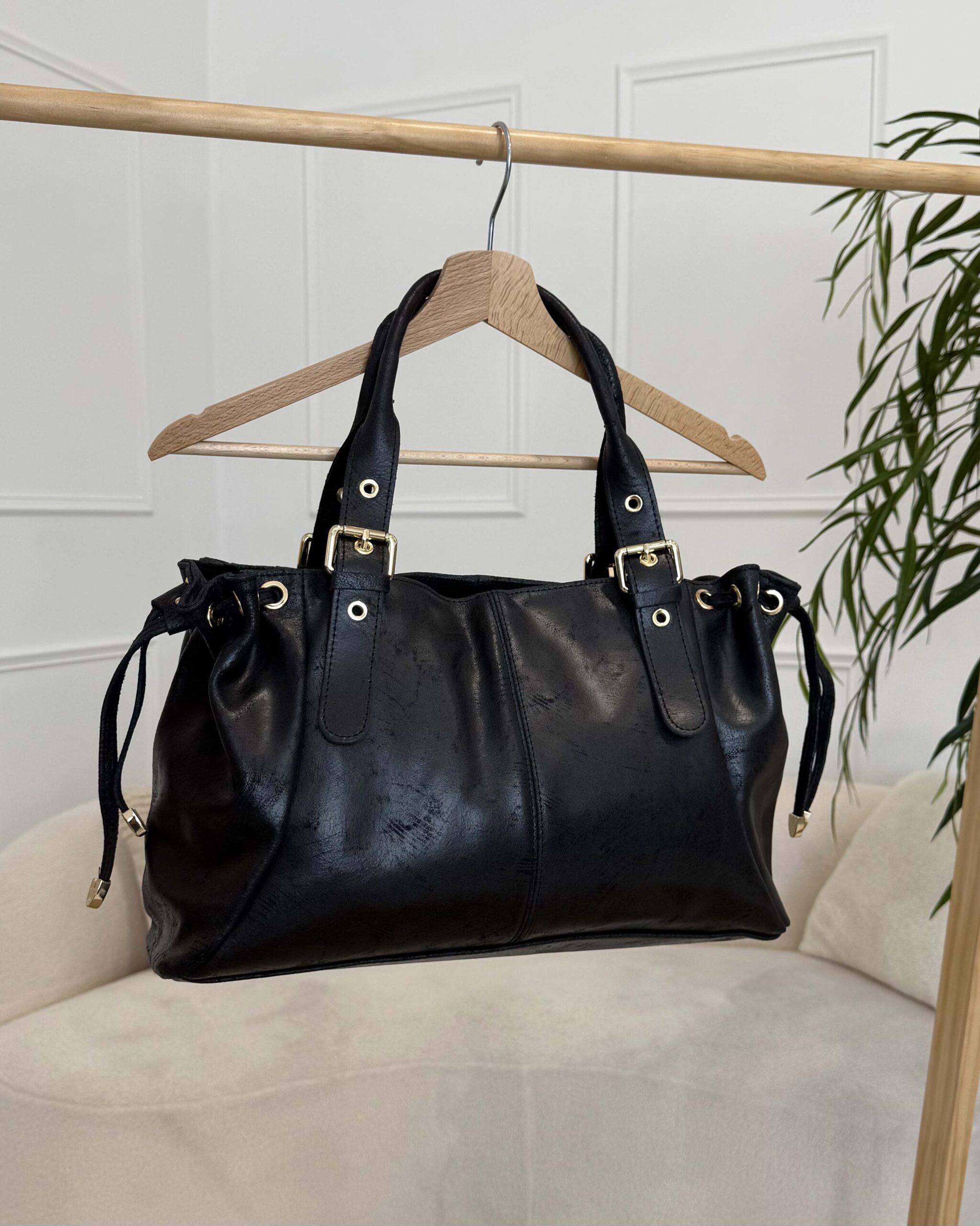 sac en cuir noir