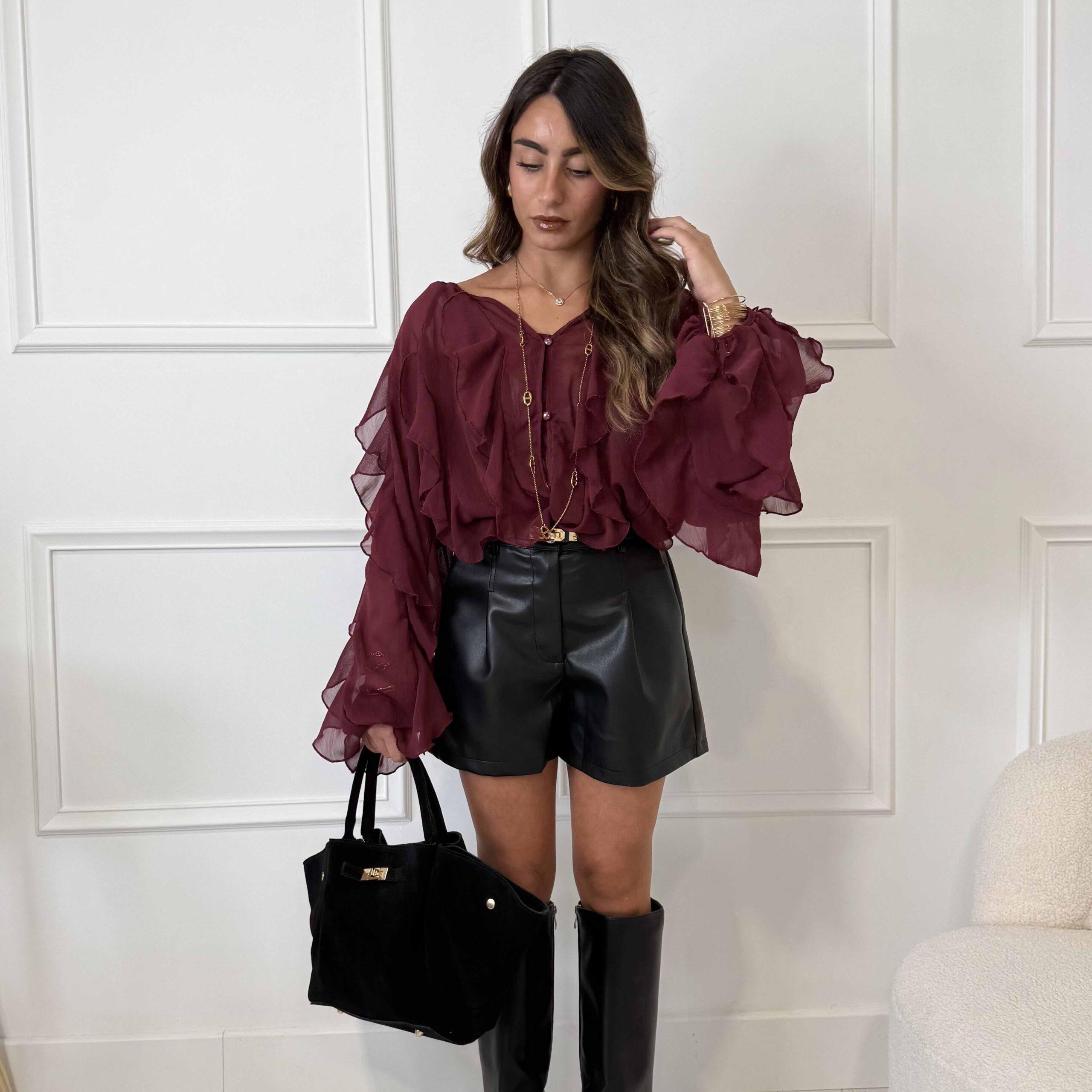 Chemisier VIOLETTA bordeaux