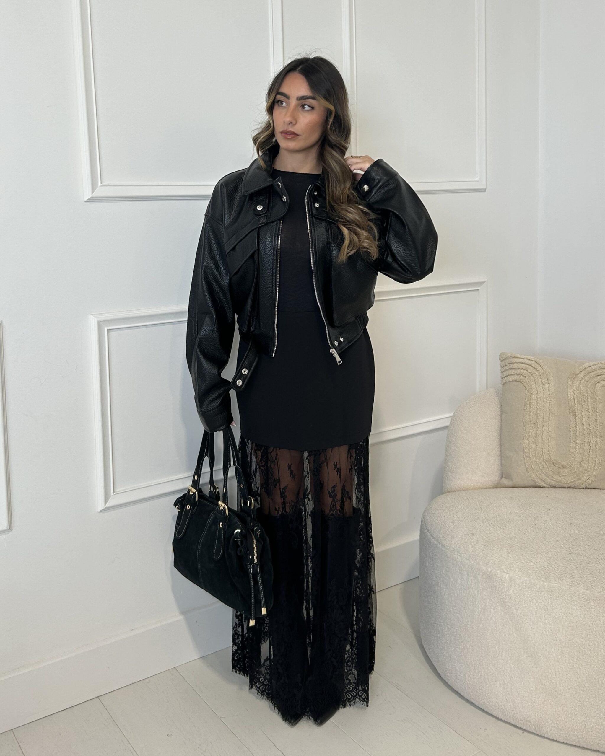 Veste similicuir courte femme