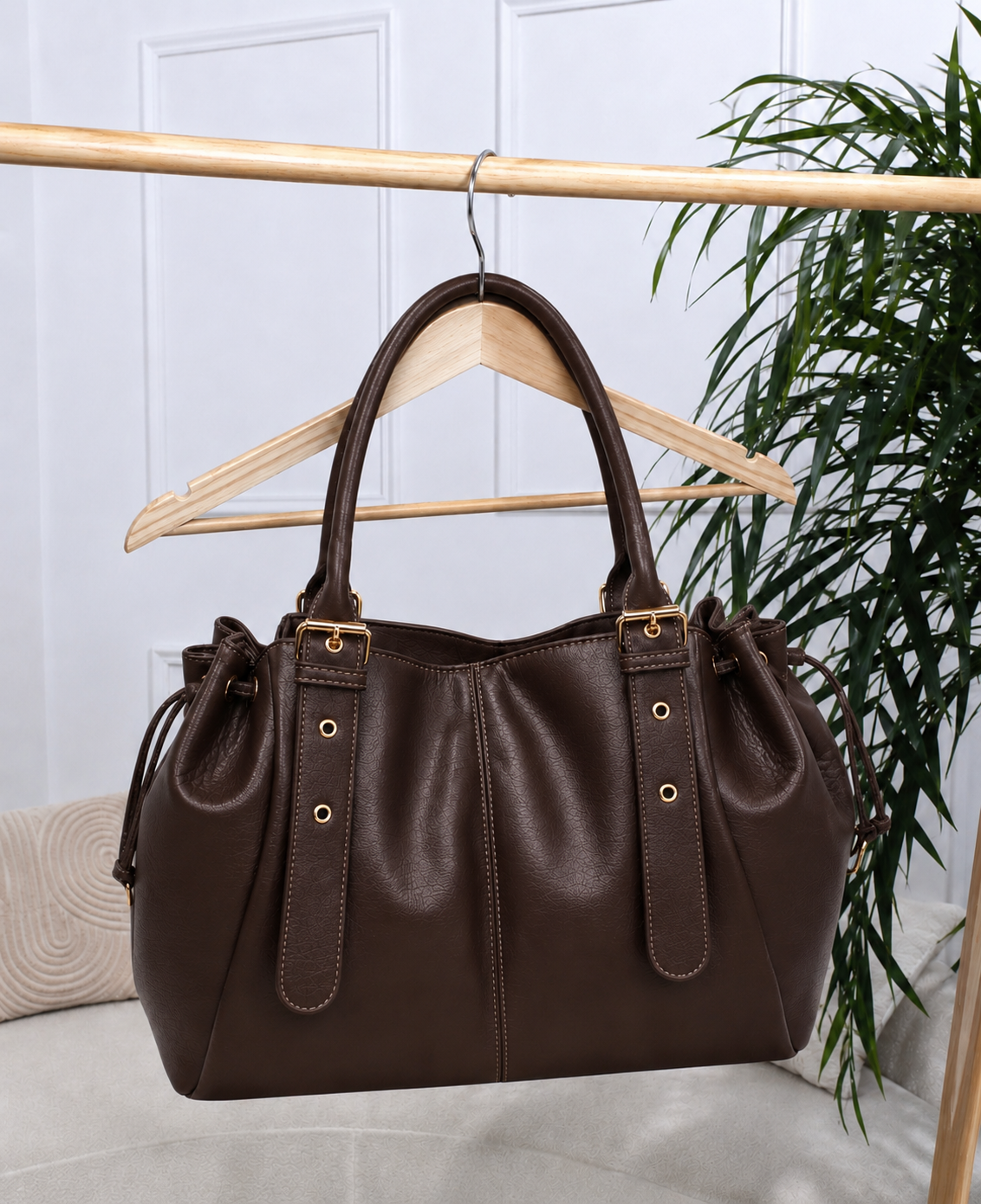 Sac SERENA similicuir chocolat (expédition le 21/08)