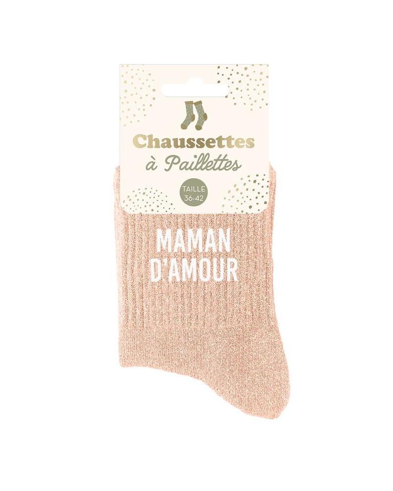 Chaussettes à paillettes maman d'amour
