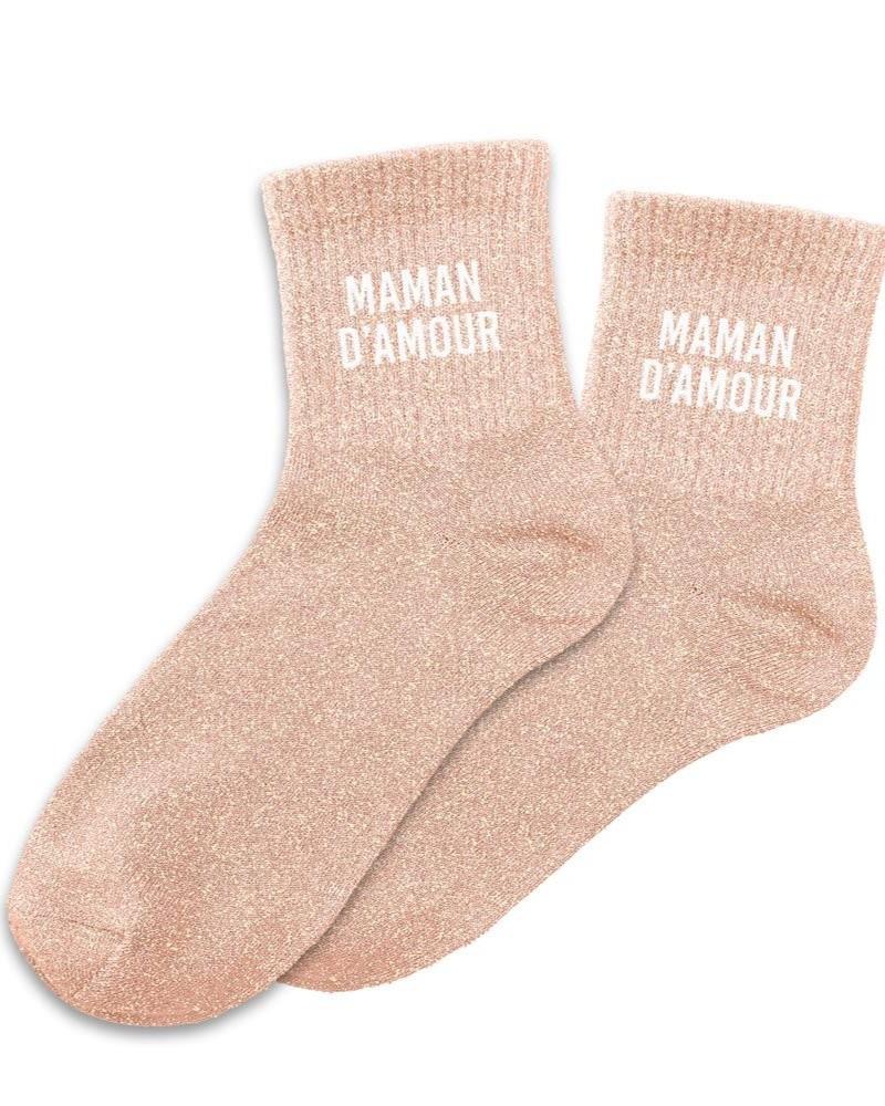 Chaussettes à paillettes maman d'amour