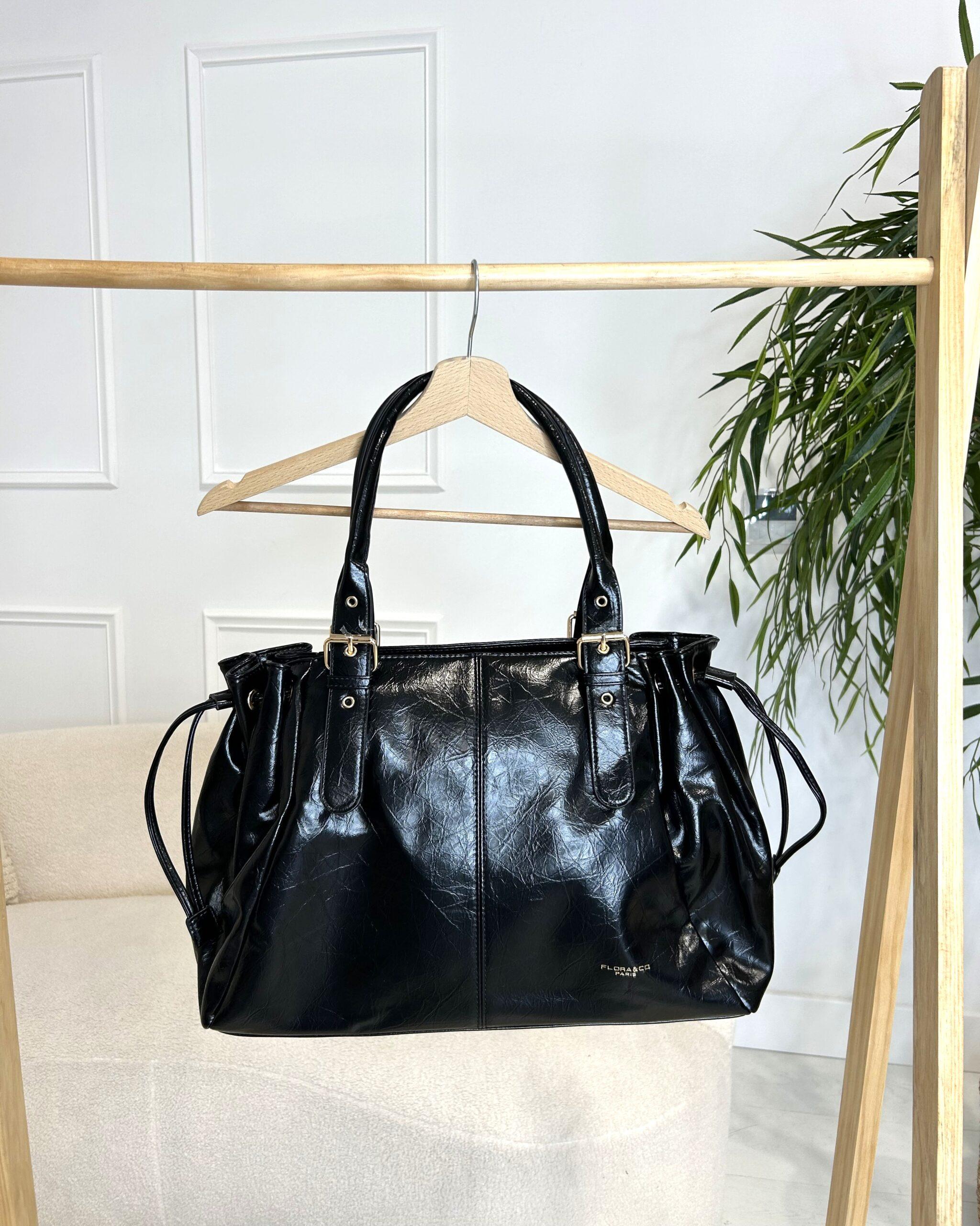 sac à main simili cuir noir femme