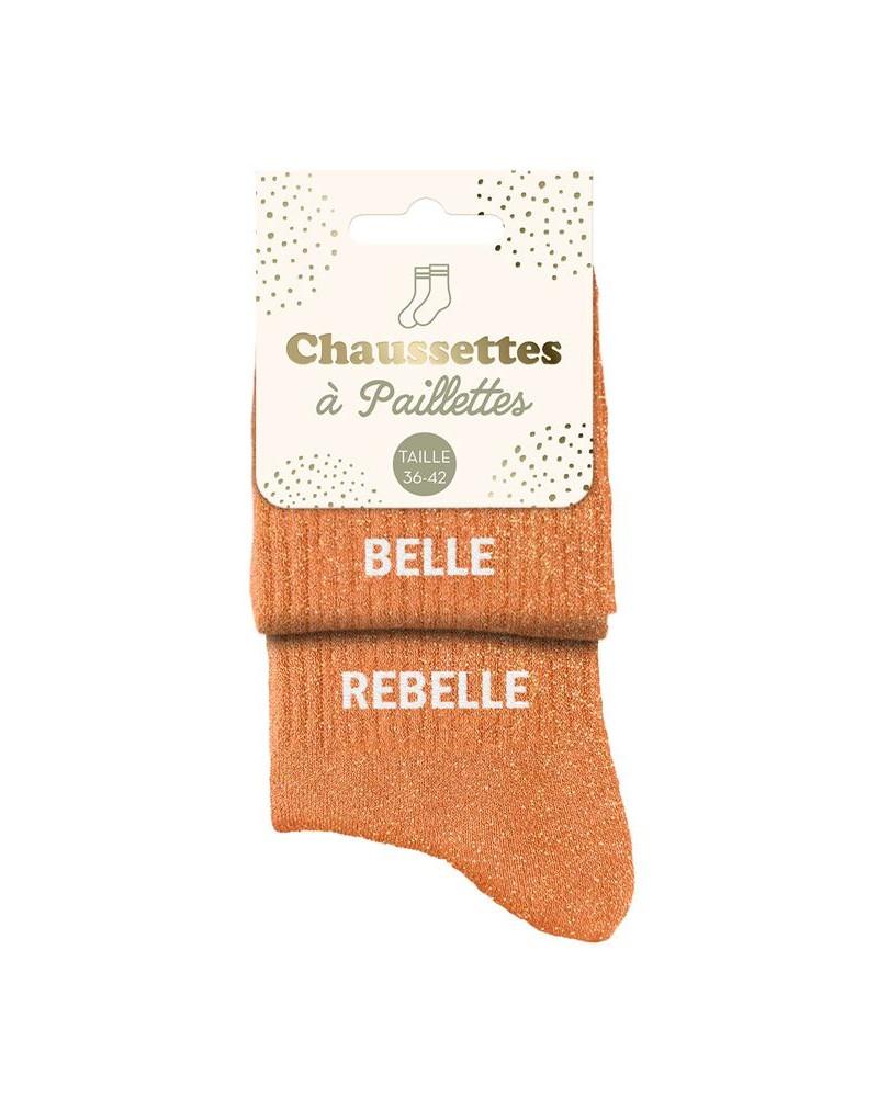Chaussettes à paillettes orange tendances