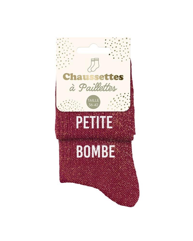 Chaussettes à paillettes rouges