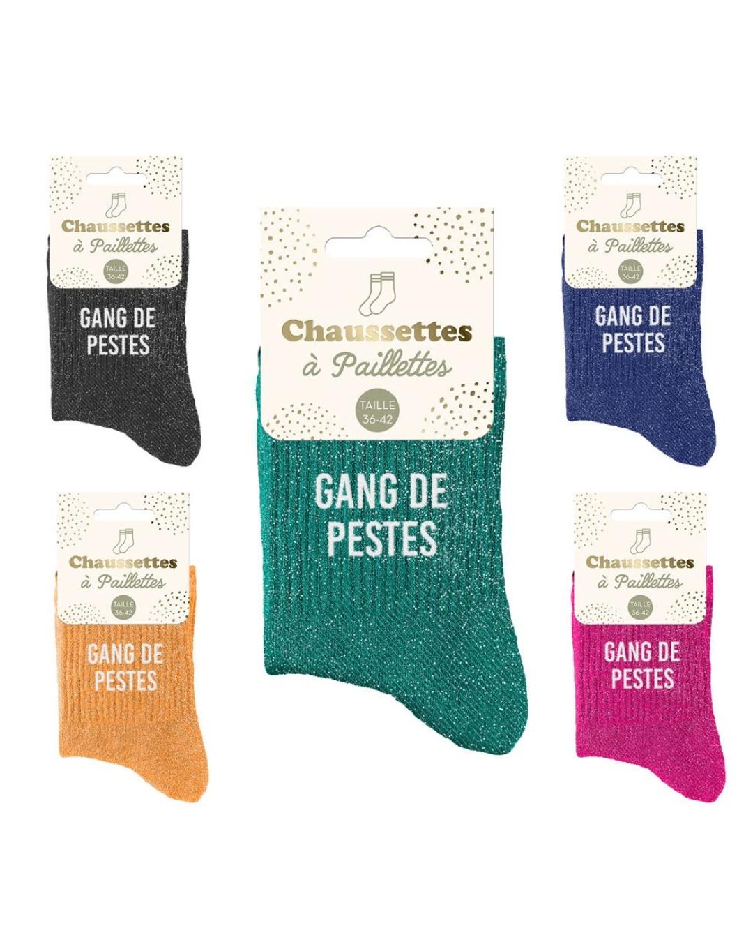 Chaussettes à paillettes à message tendances