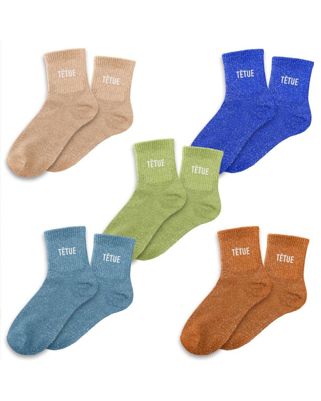 Chaussettes à paillettes tendances avec message