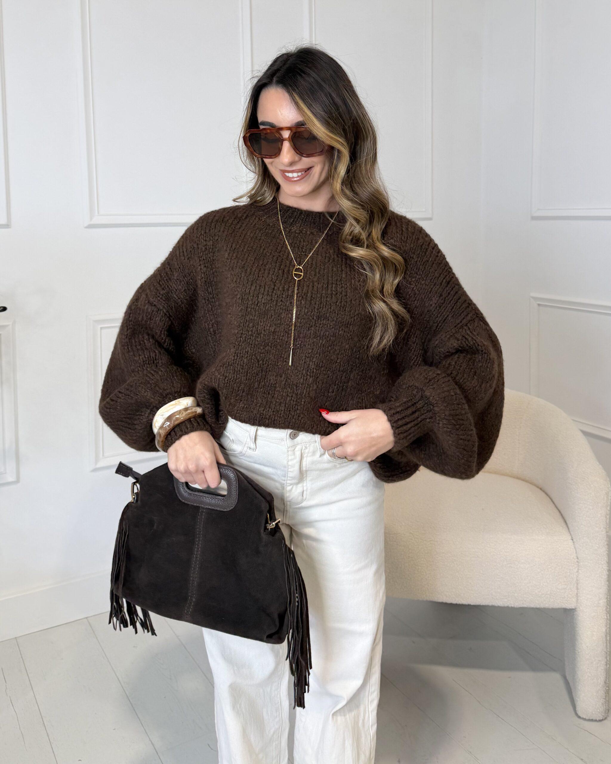 Pull à manches longues bouffantes