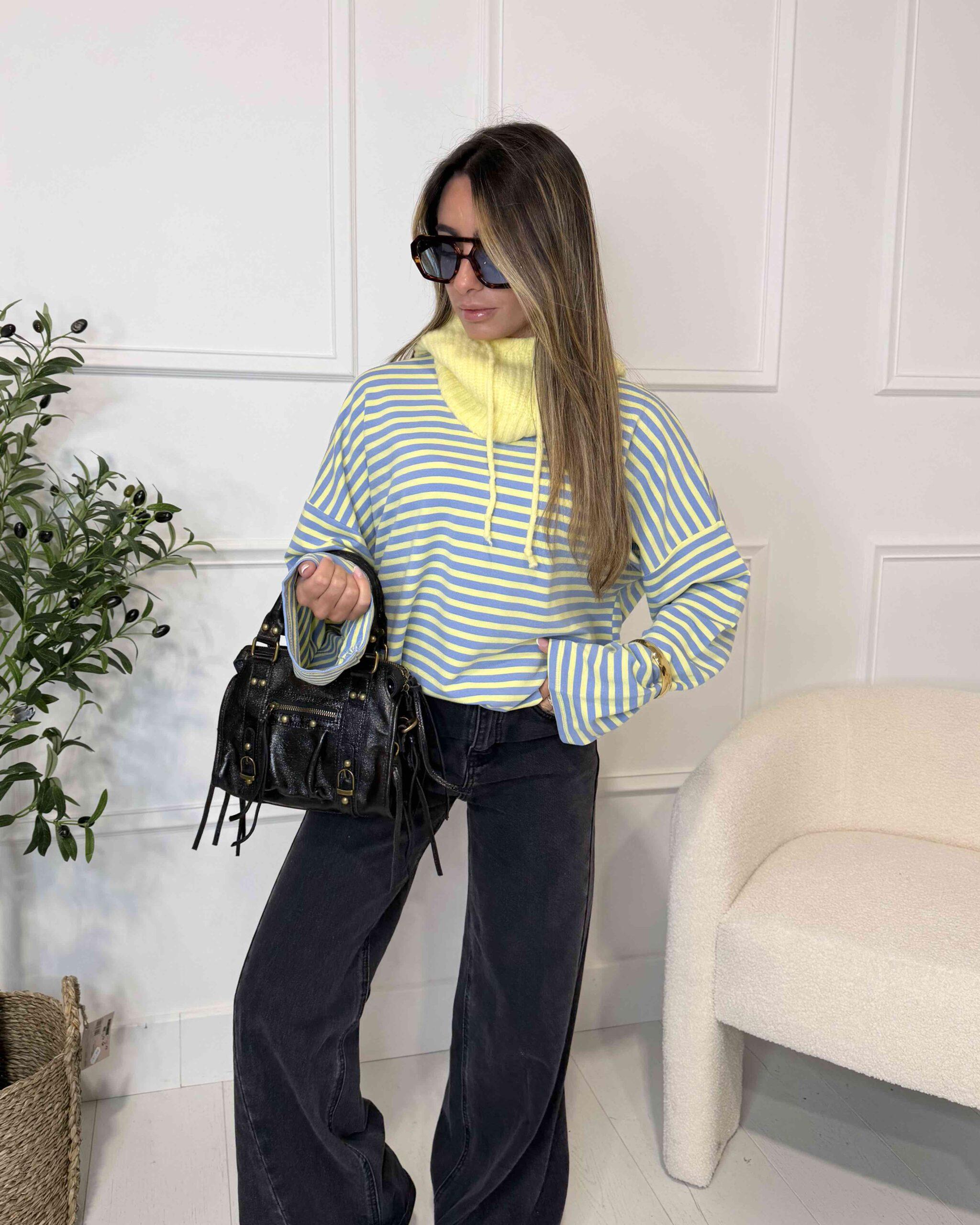 T-shirt à manches longues avec rayures tendance femme