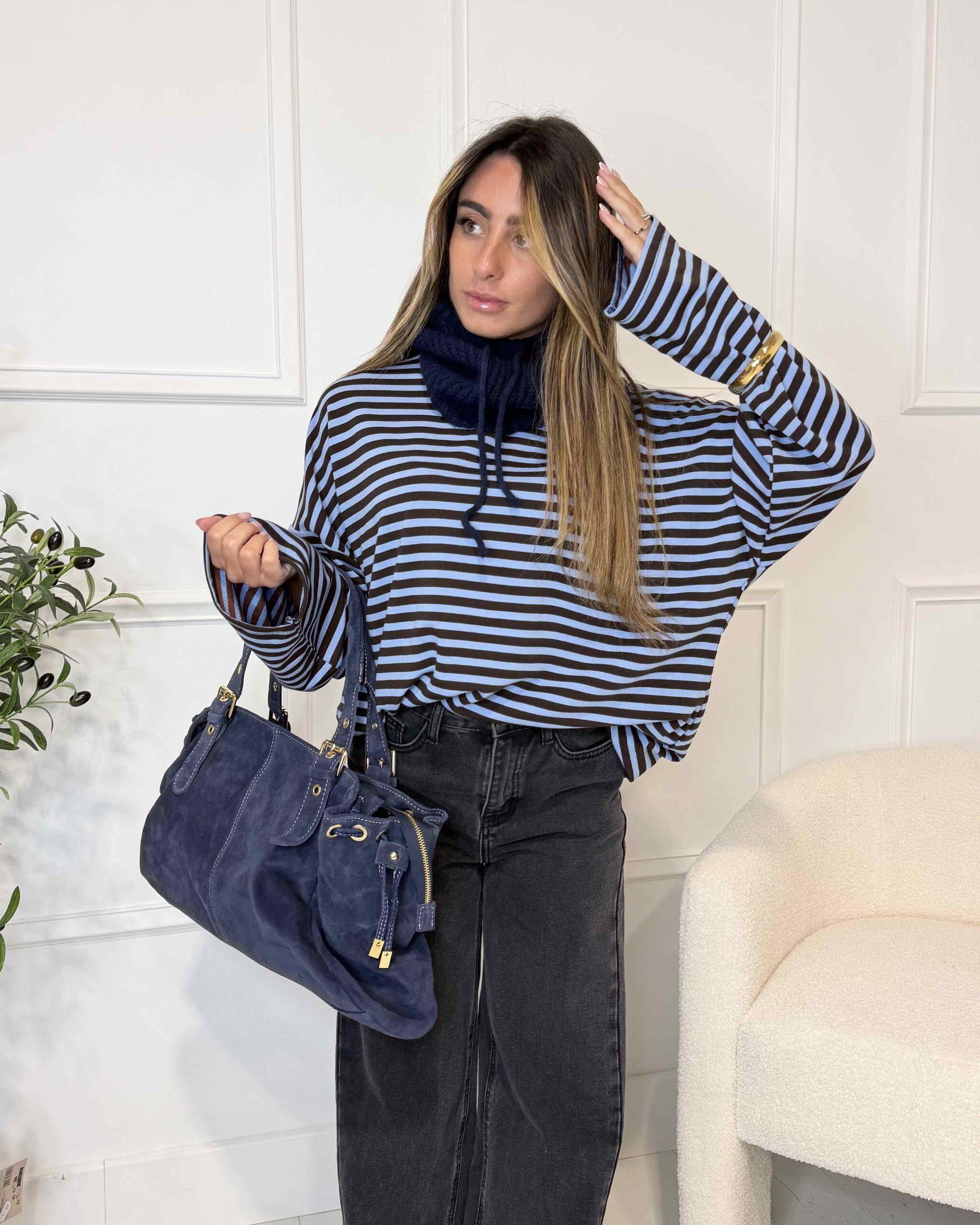 T-shirt à manches longues à rayures tendance femme