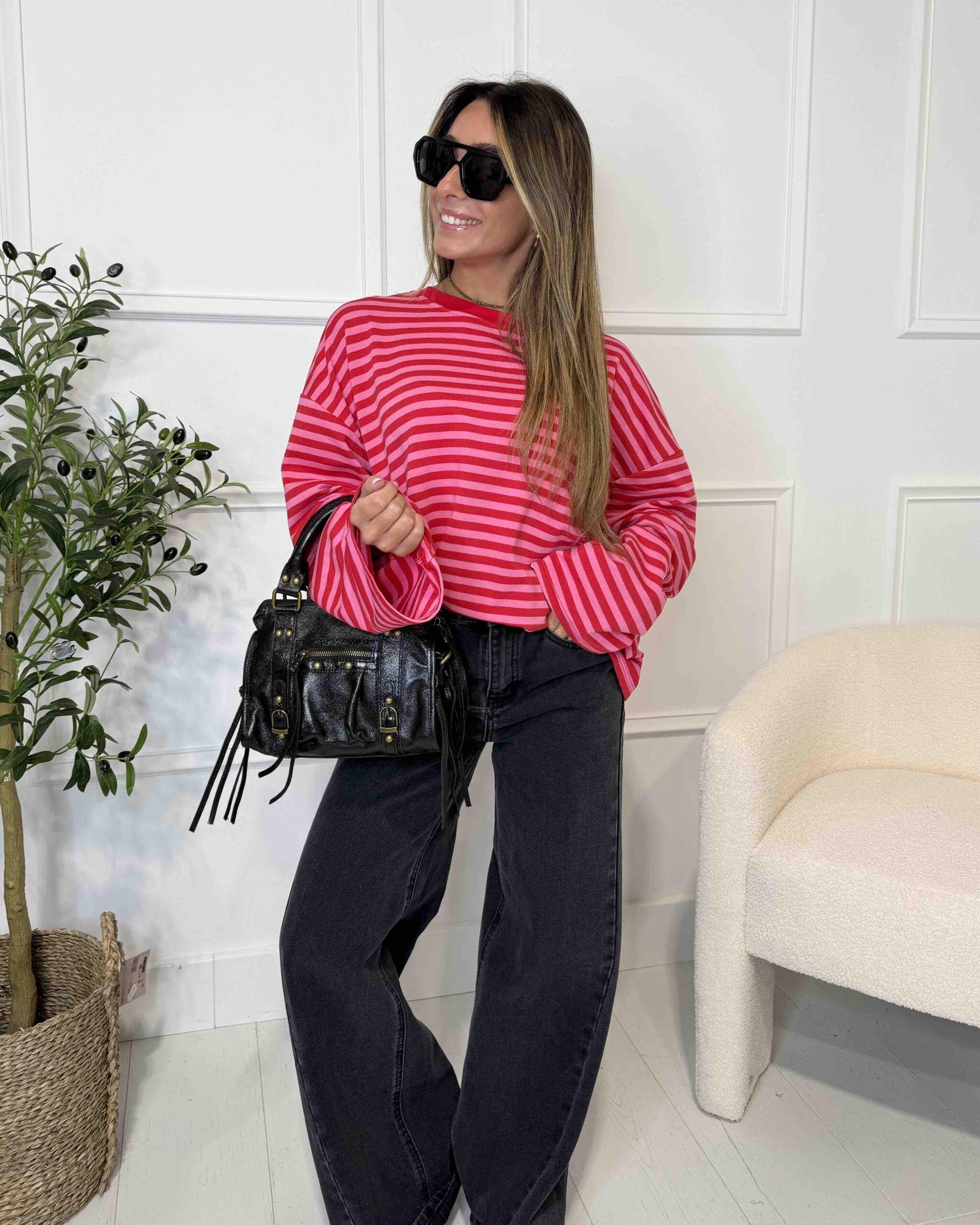 T-shirt à manches longues rayures tendance femme