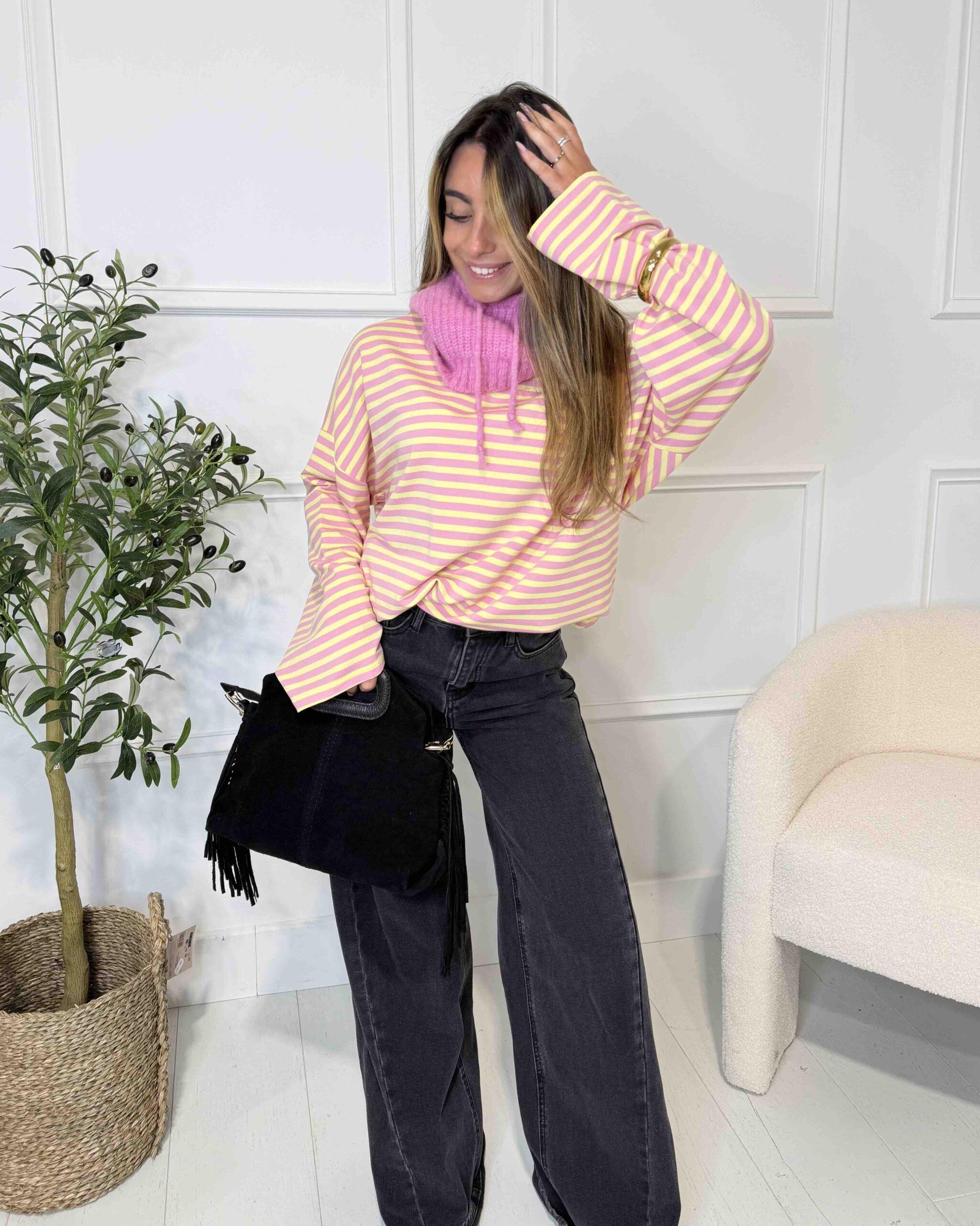 T-shirt à manches longues rayures tendance femme