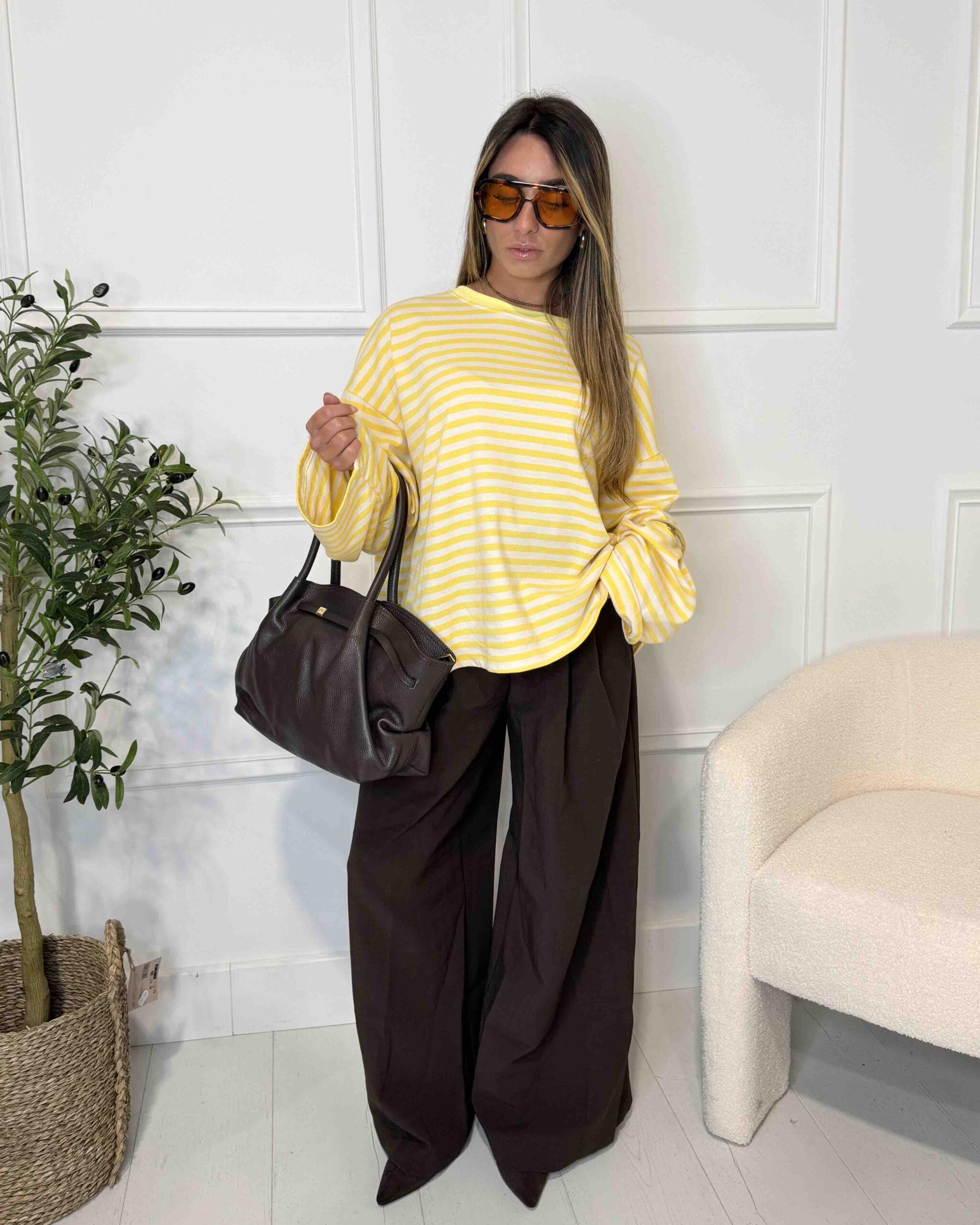 T-shirt à manches longues MOMMY jaune/crème