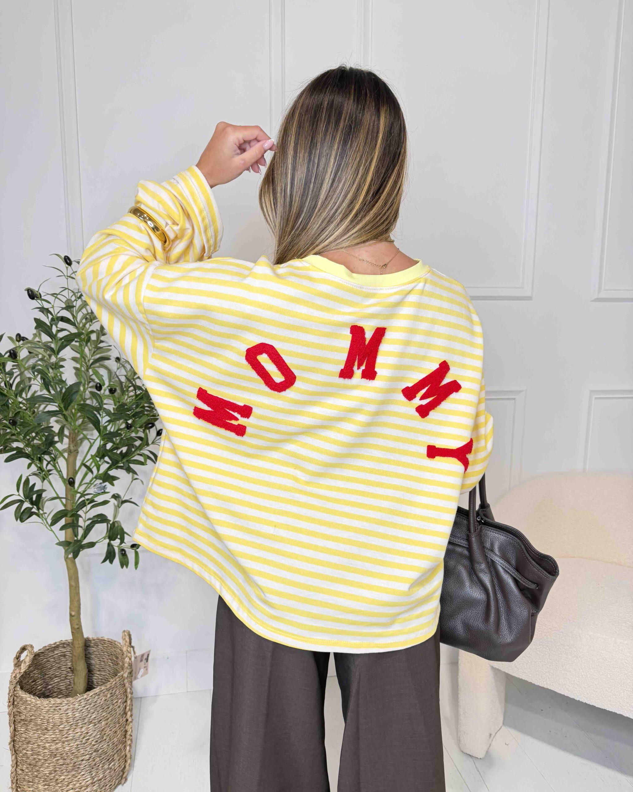 T-shirt à manches longues MOMMY jaune/crème