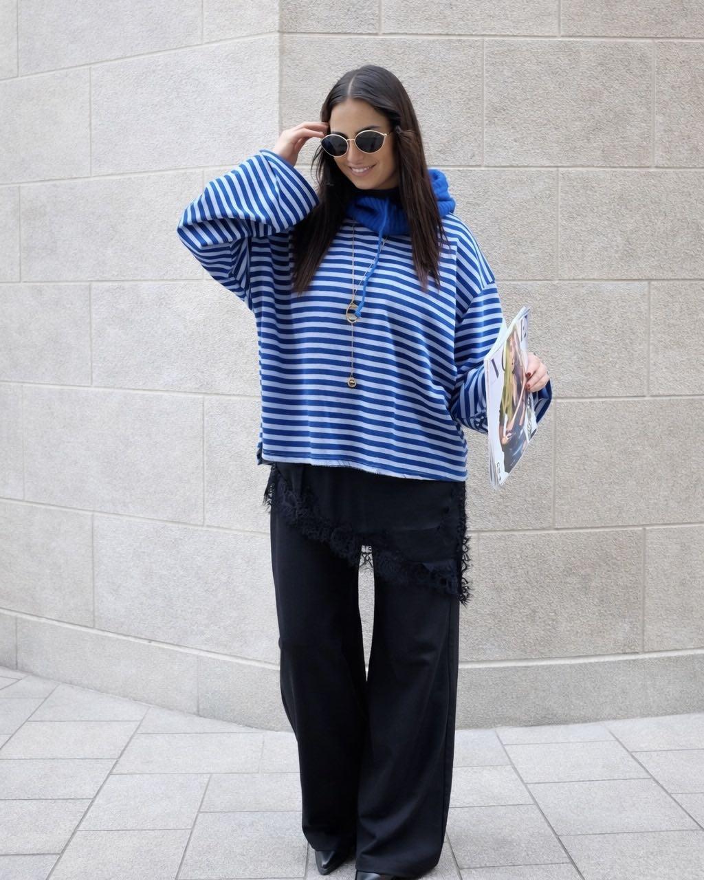 T-shirt à manches longues rayures femme