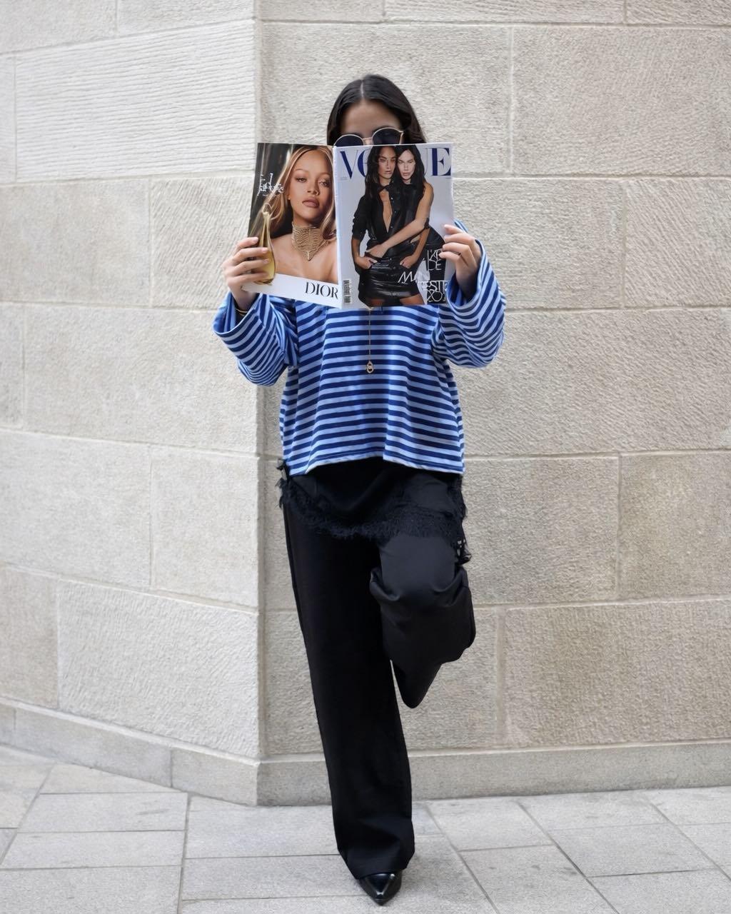T-shirt à manches longues rayures femme