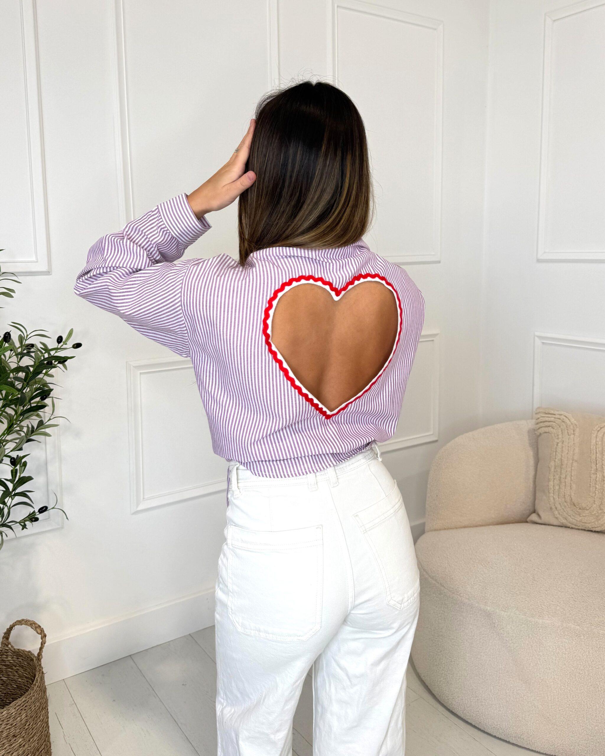 Chemise à rayures femme dos-nu