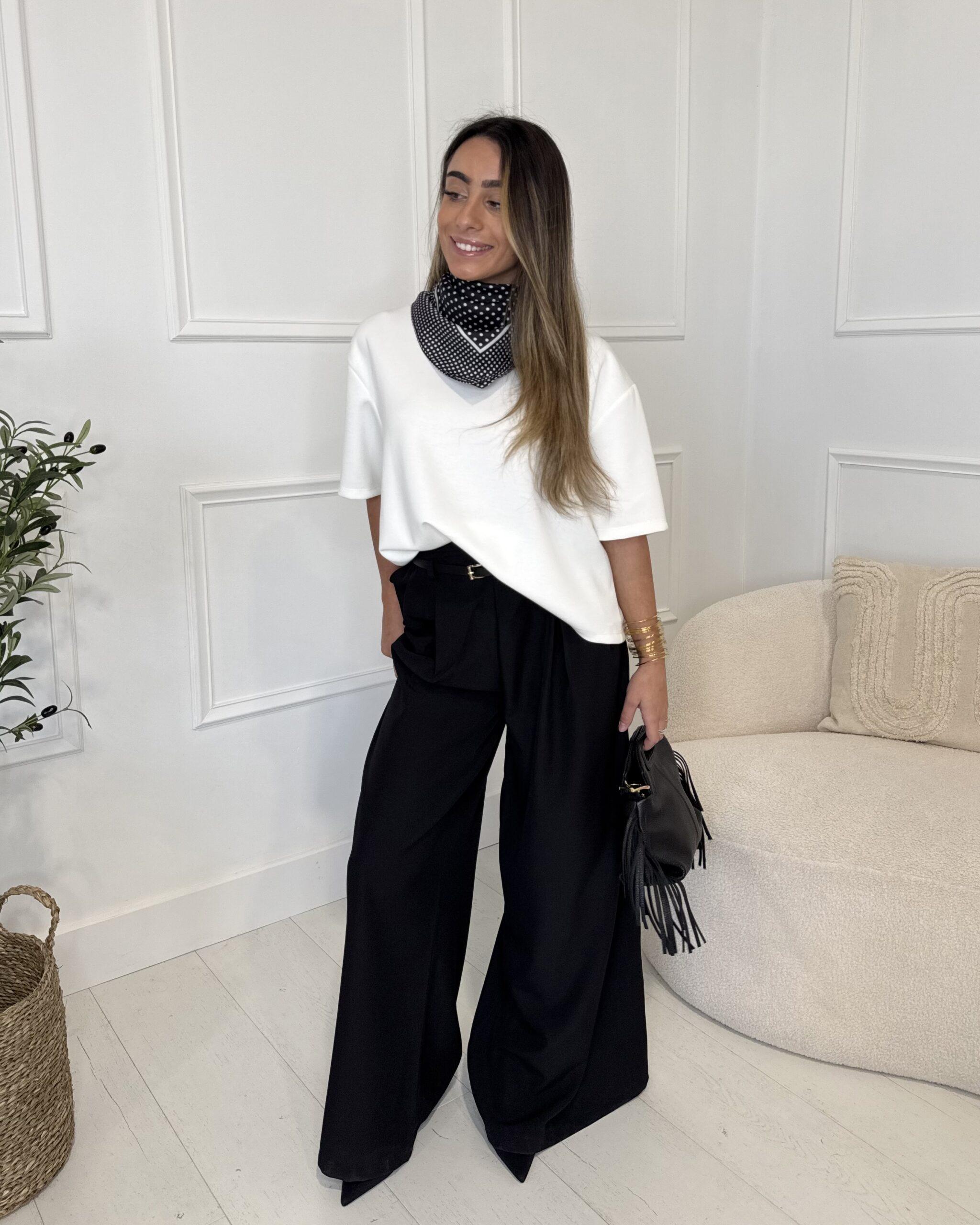 Pantalon large noir fluide