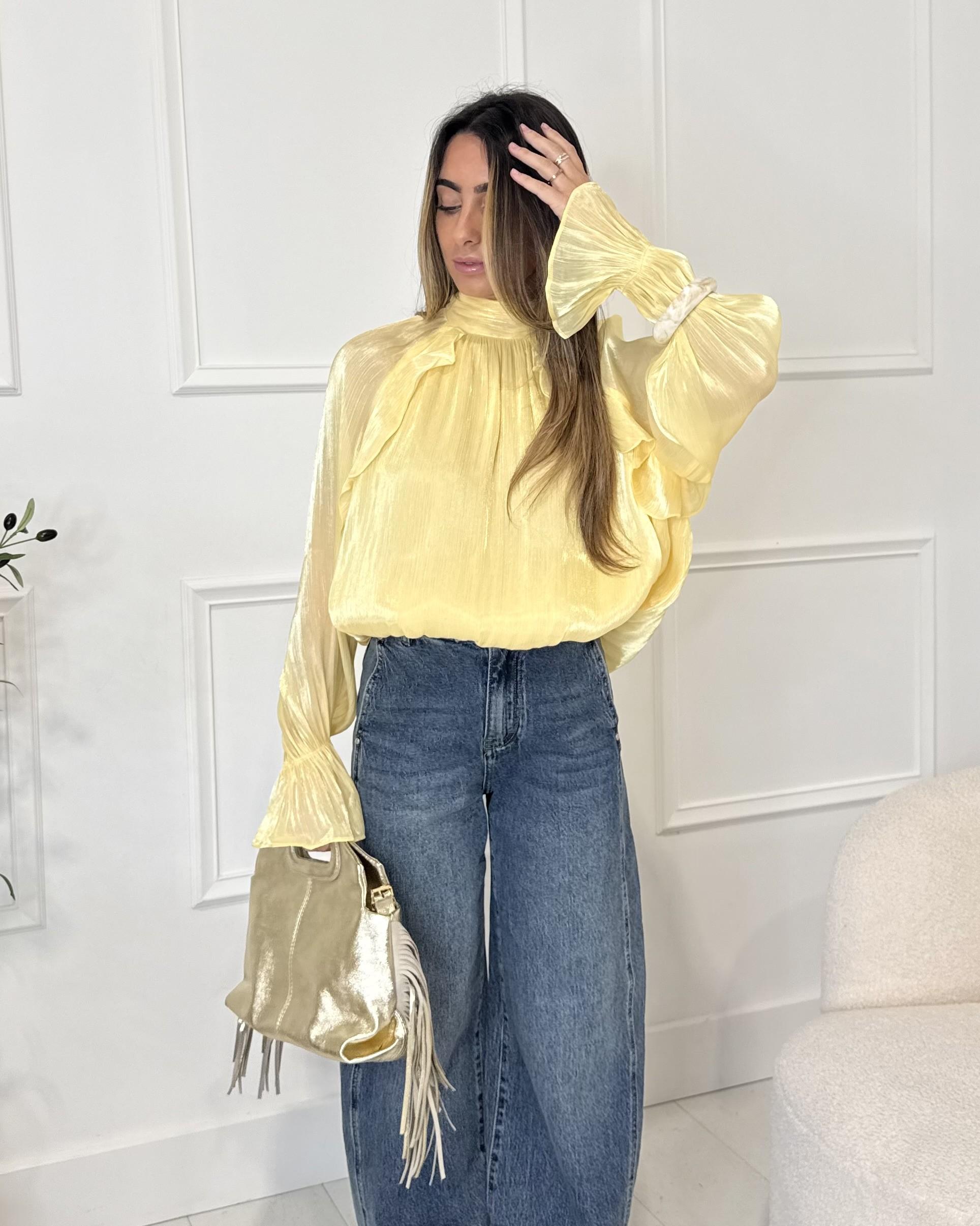 Blouse tendance jaune femme