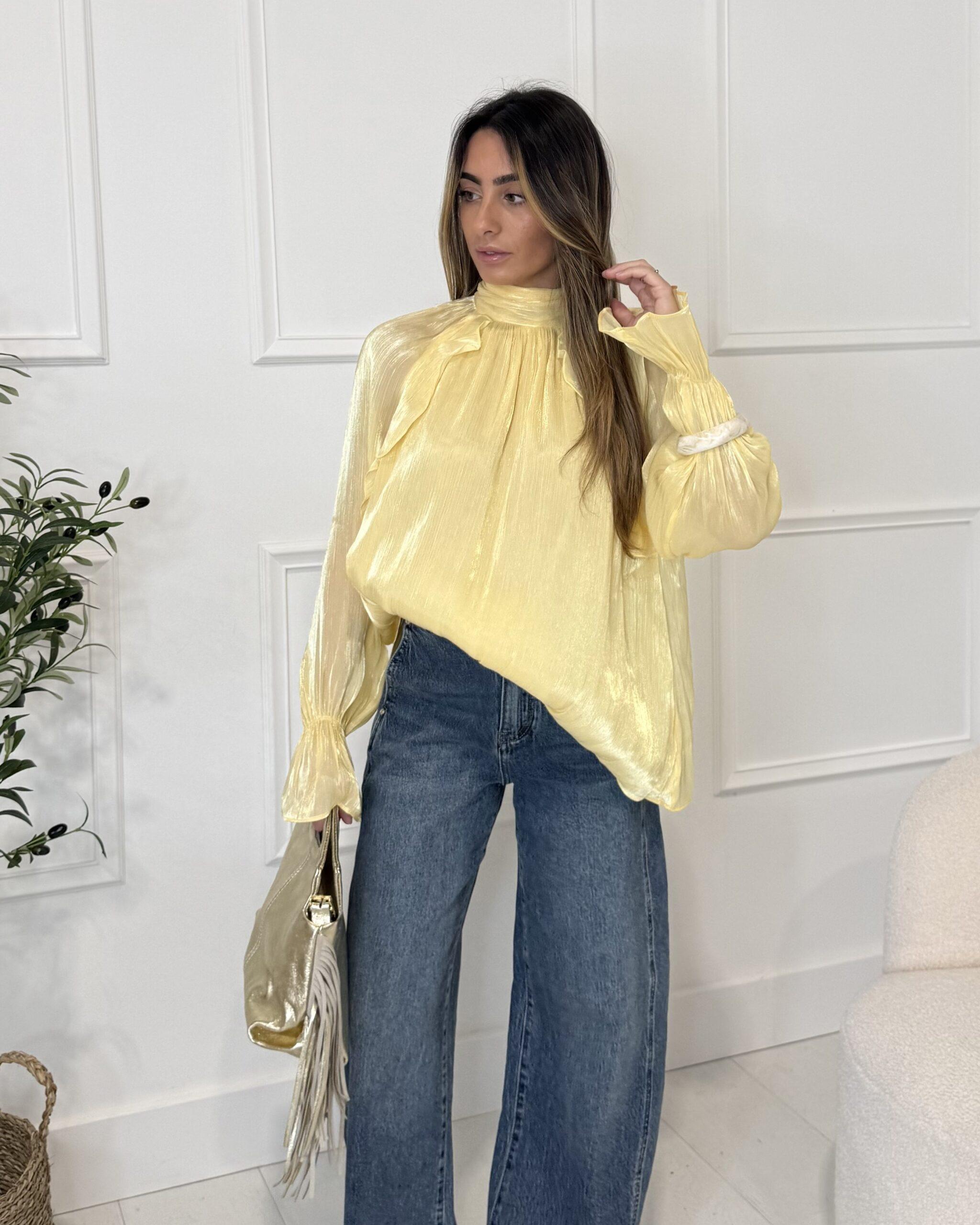 Blouse tendance jaune femme