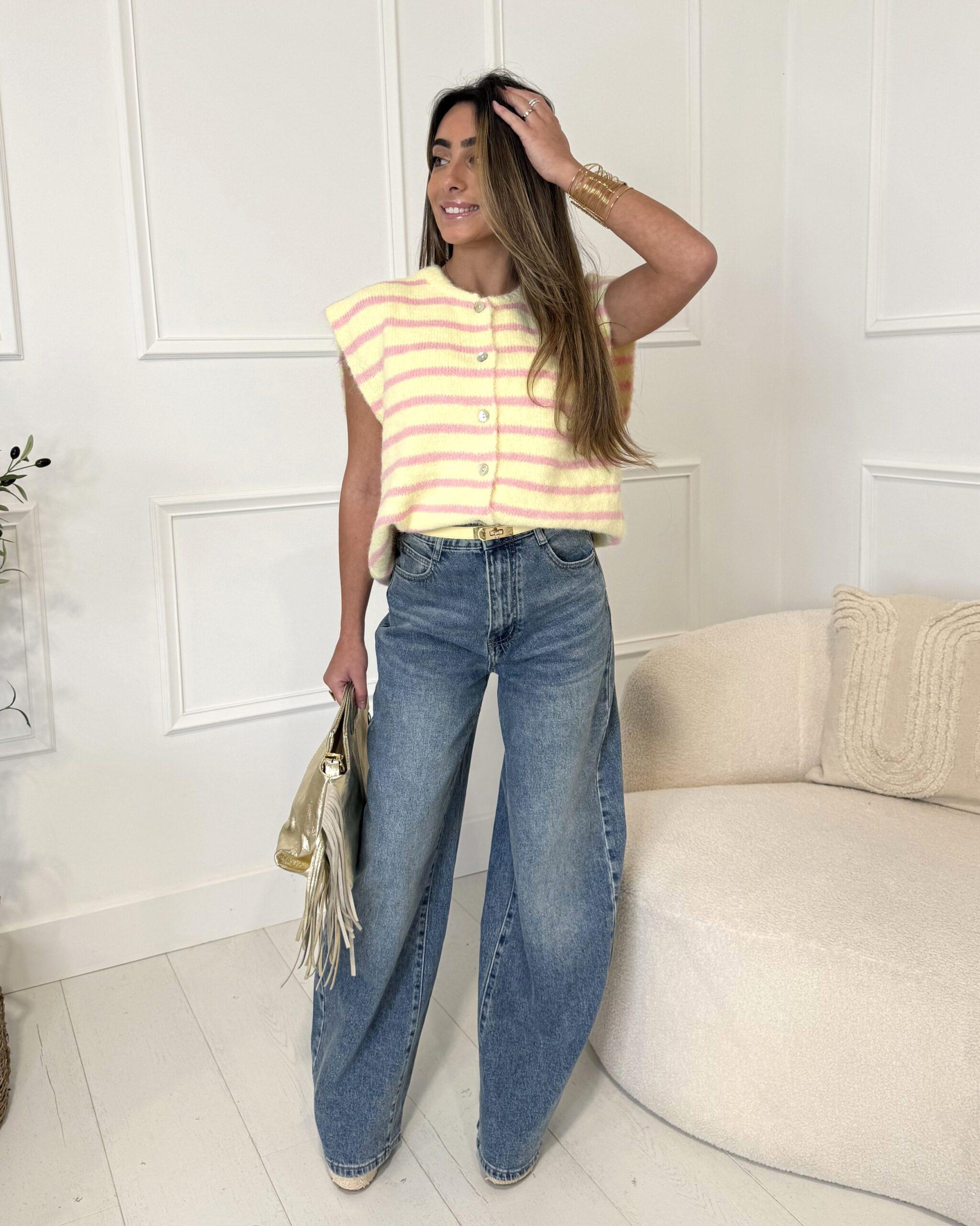 Jean bleu clair coupe barrel/ballon femme