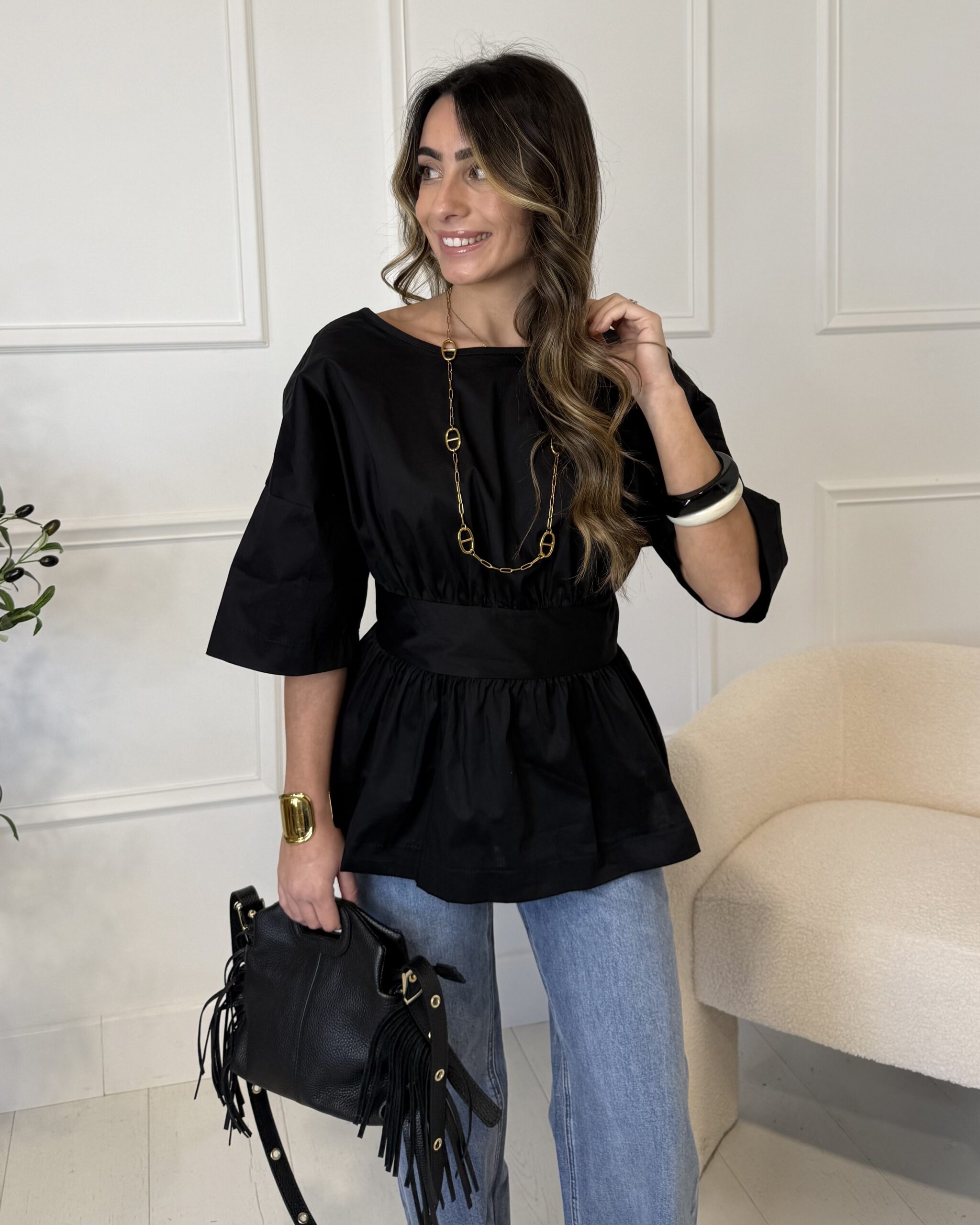 Blouse noire femme