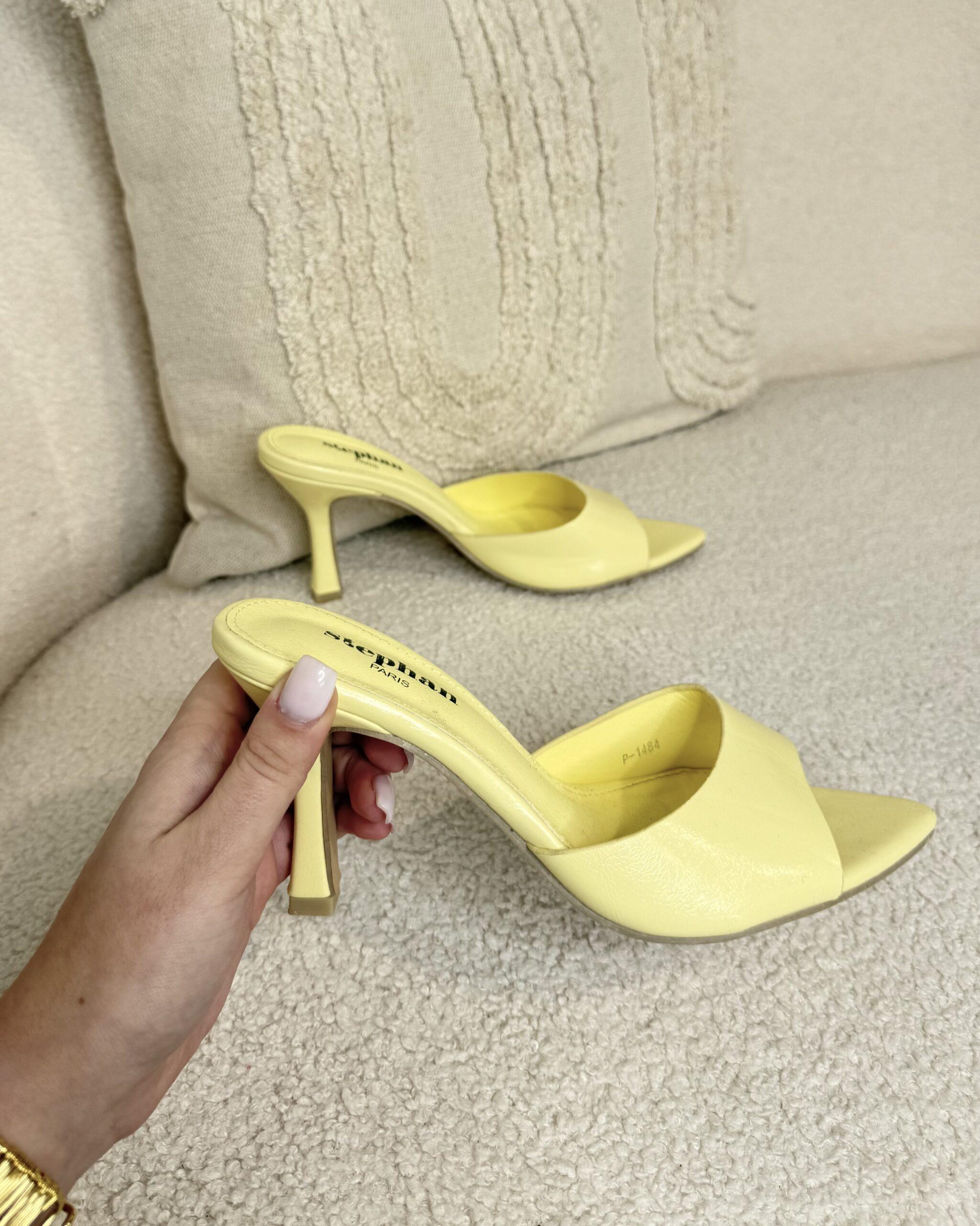 Mules femme jaune