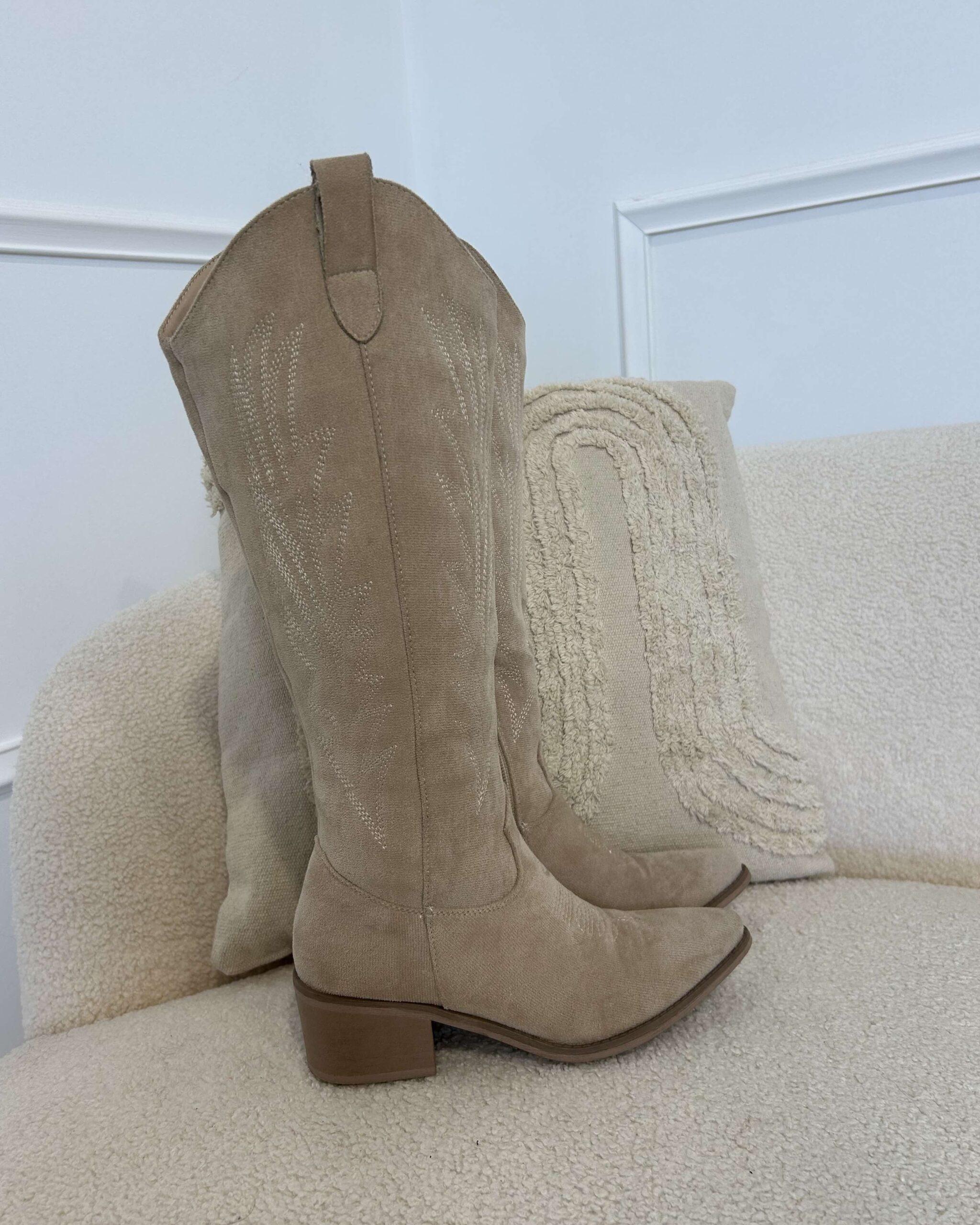 Santiag beige femme