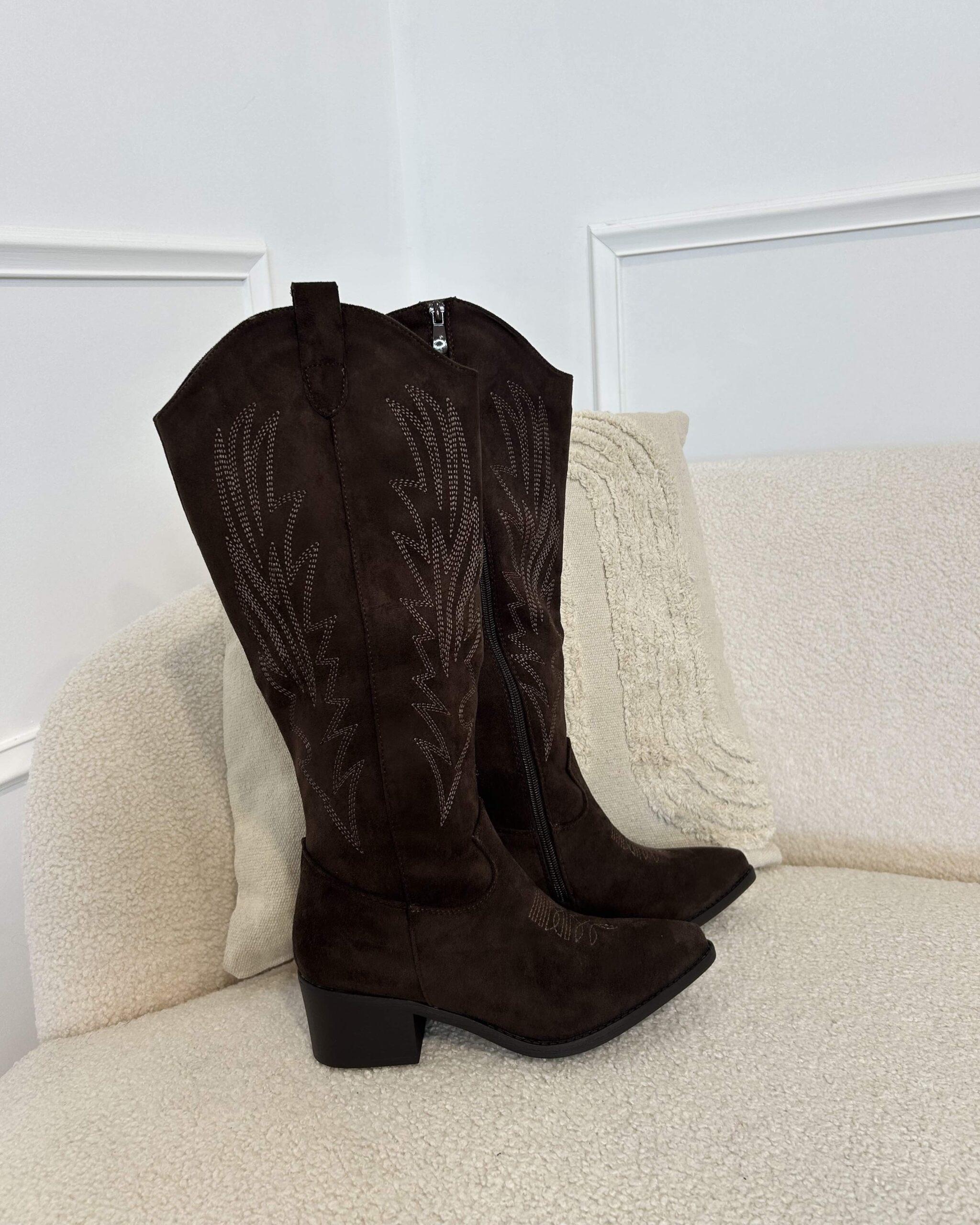 Santiag chocolat femme