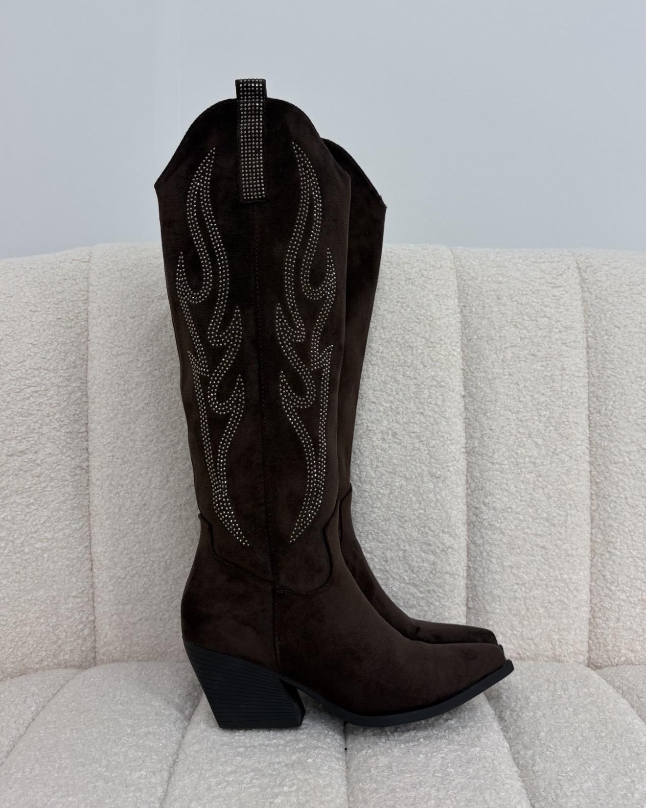 Santiag chocolat femme