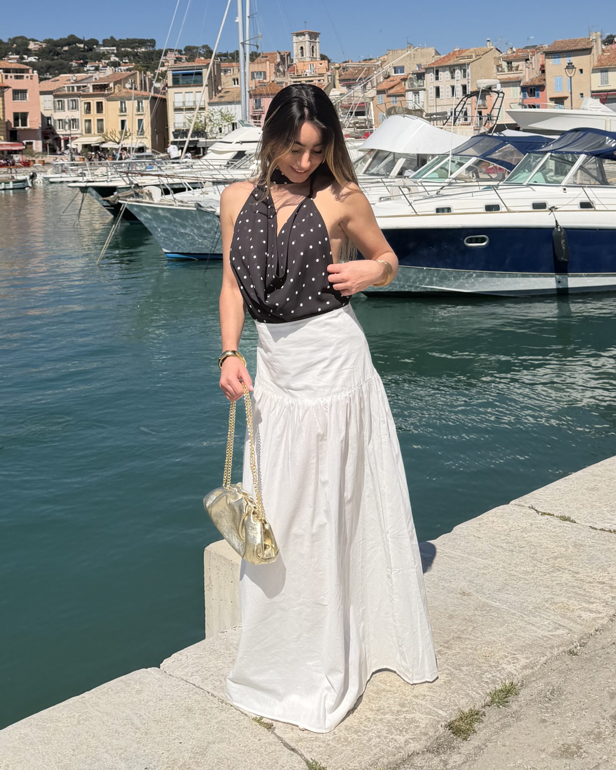 Jupe longue blanche en coton