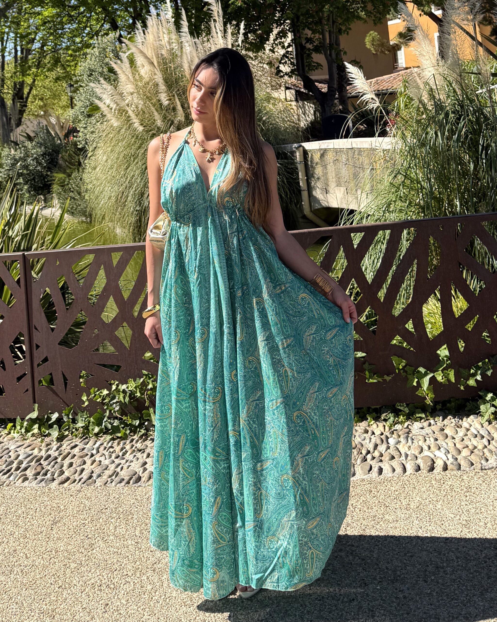 robe boheme turquoise