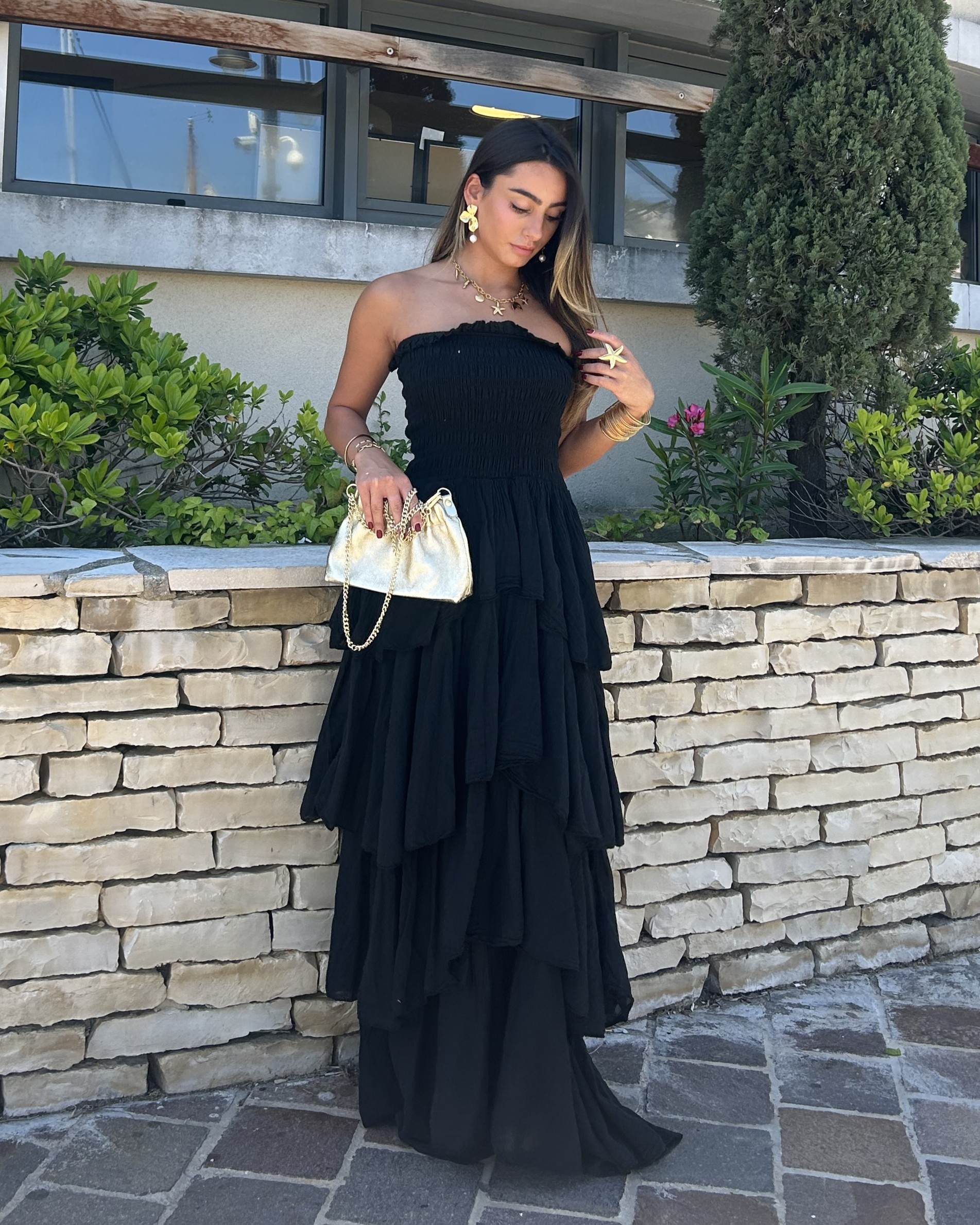 Robe longue volants