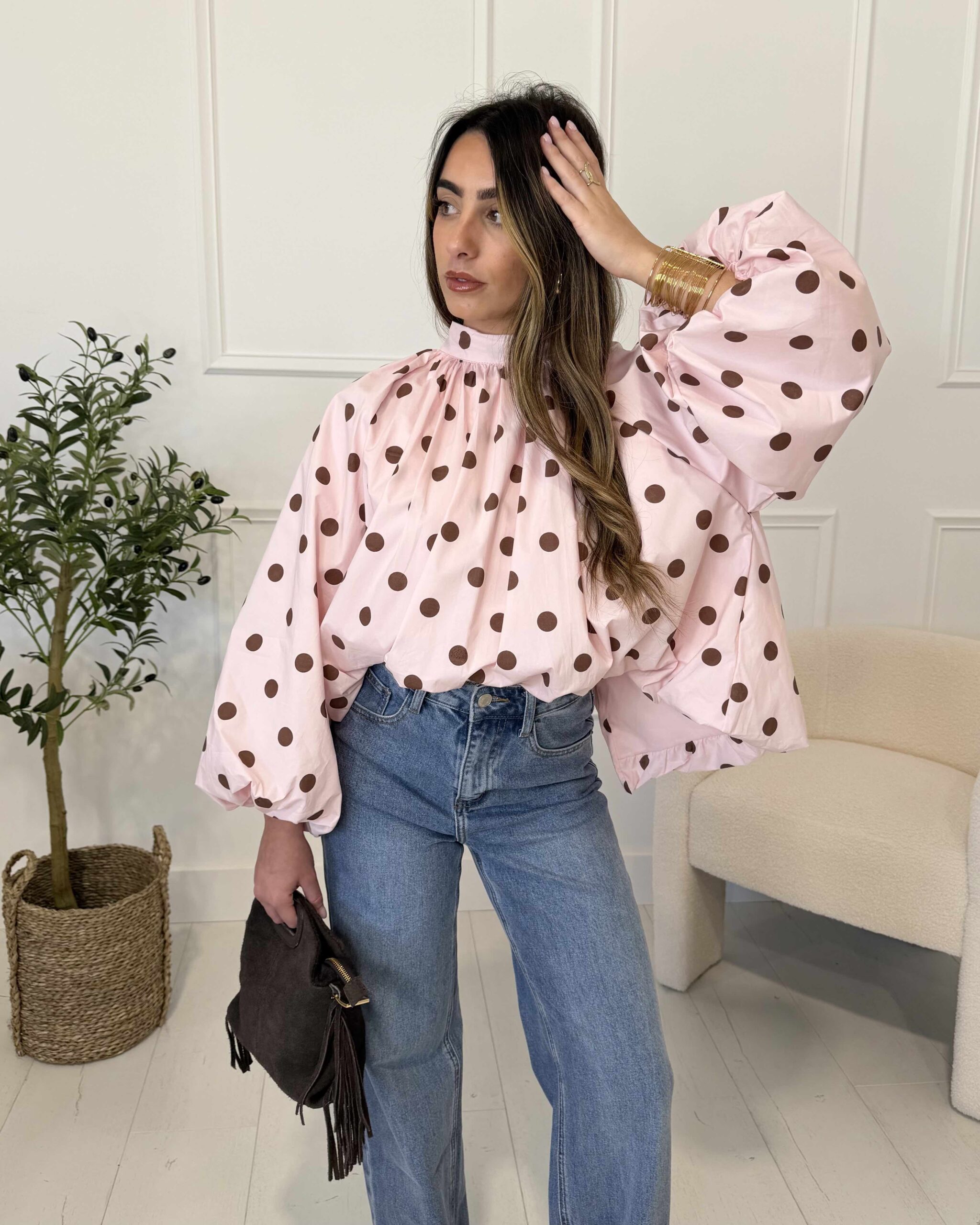 Blouse à pois tendance