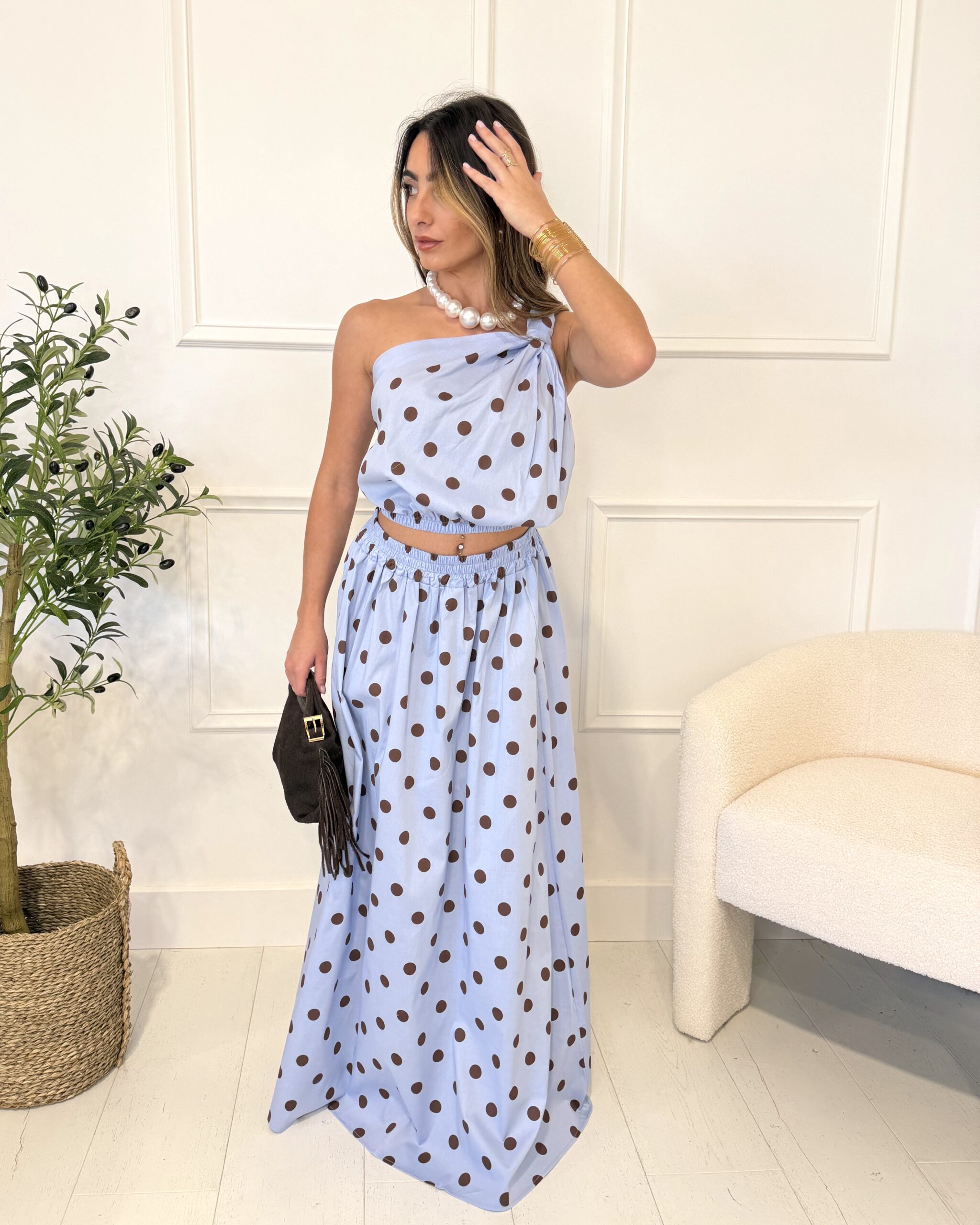 Ensemble à pois bleu