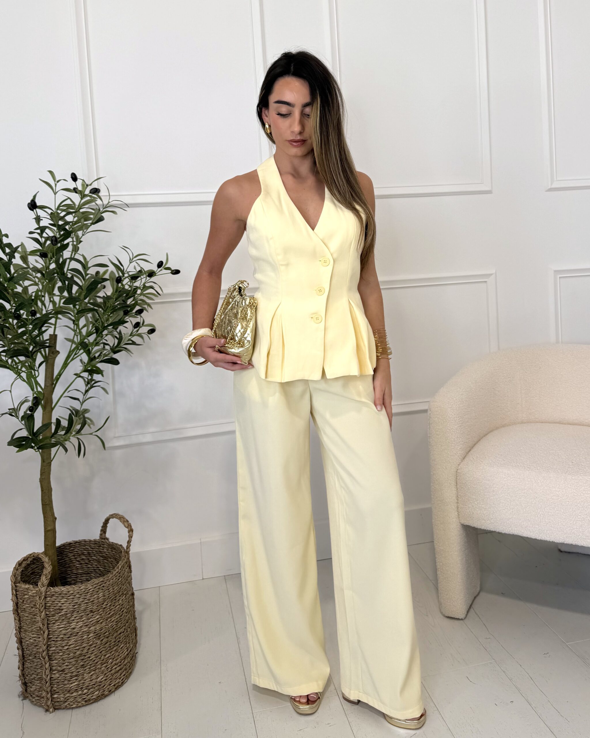Pantalon jaune costume