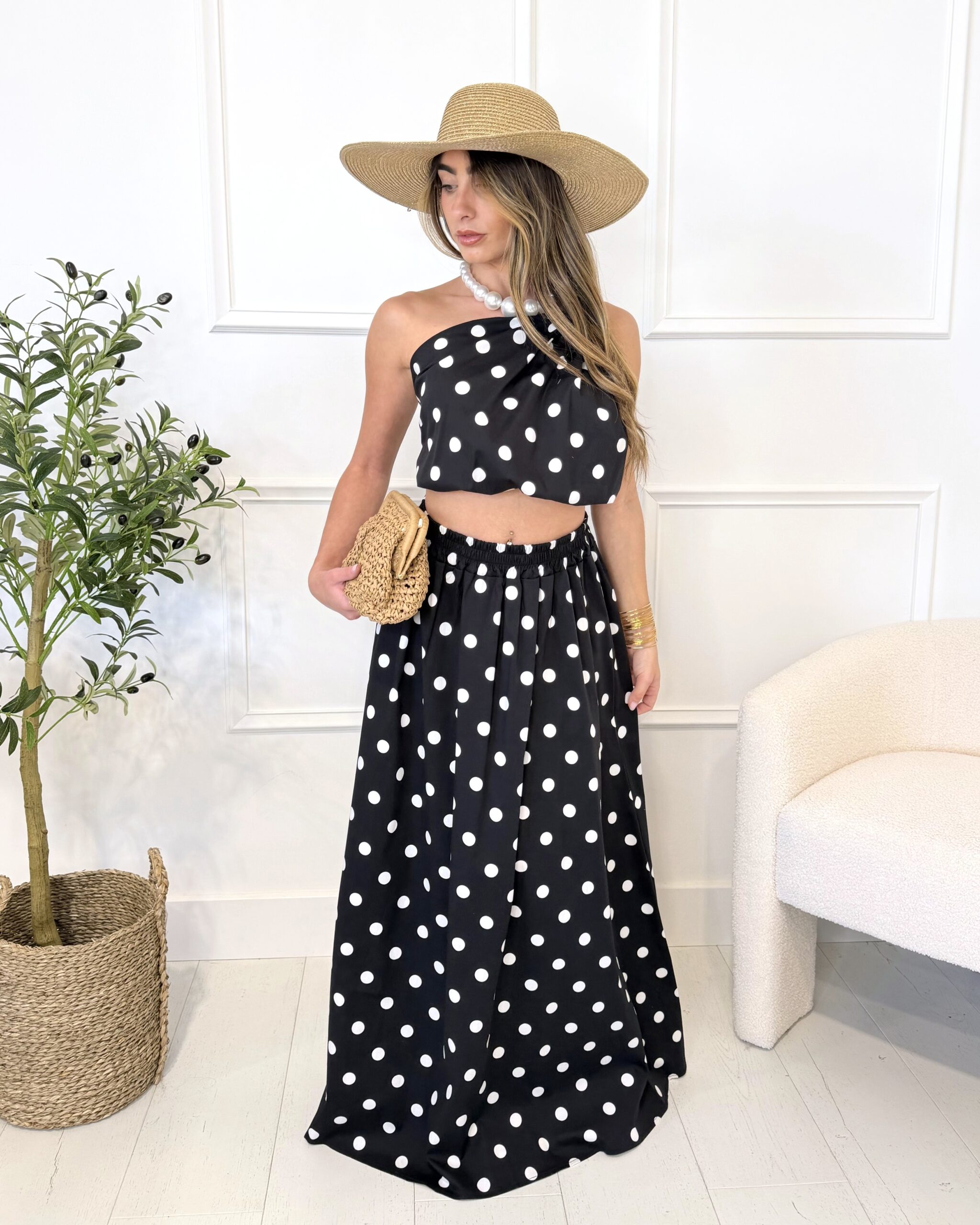 Ensemble pois femme noir