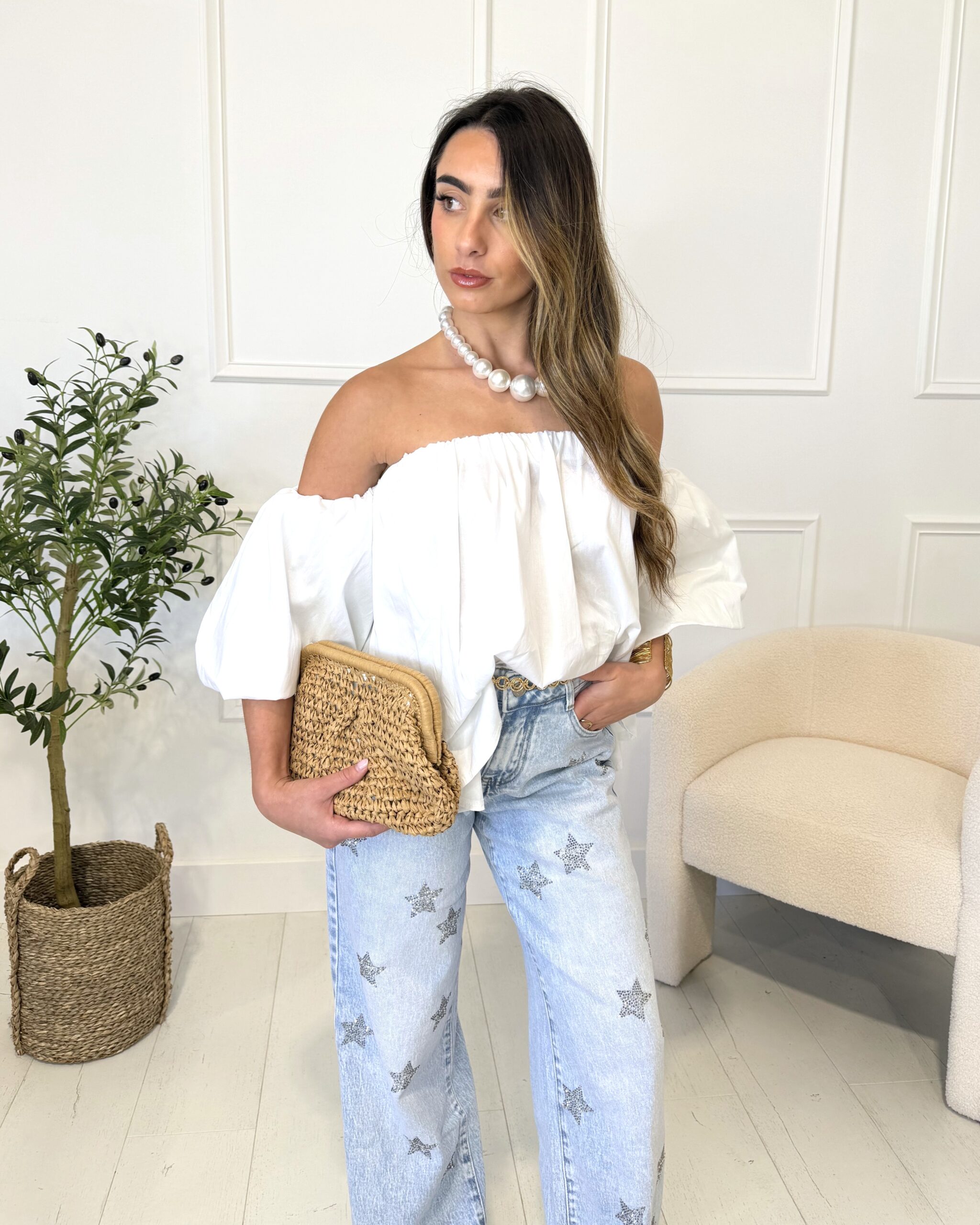 Top bustier blanc