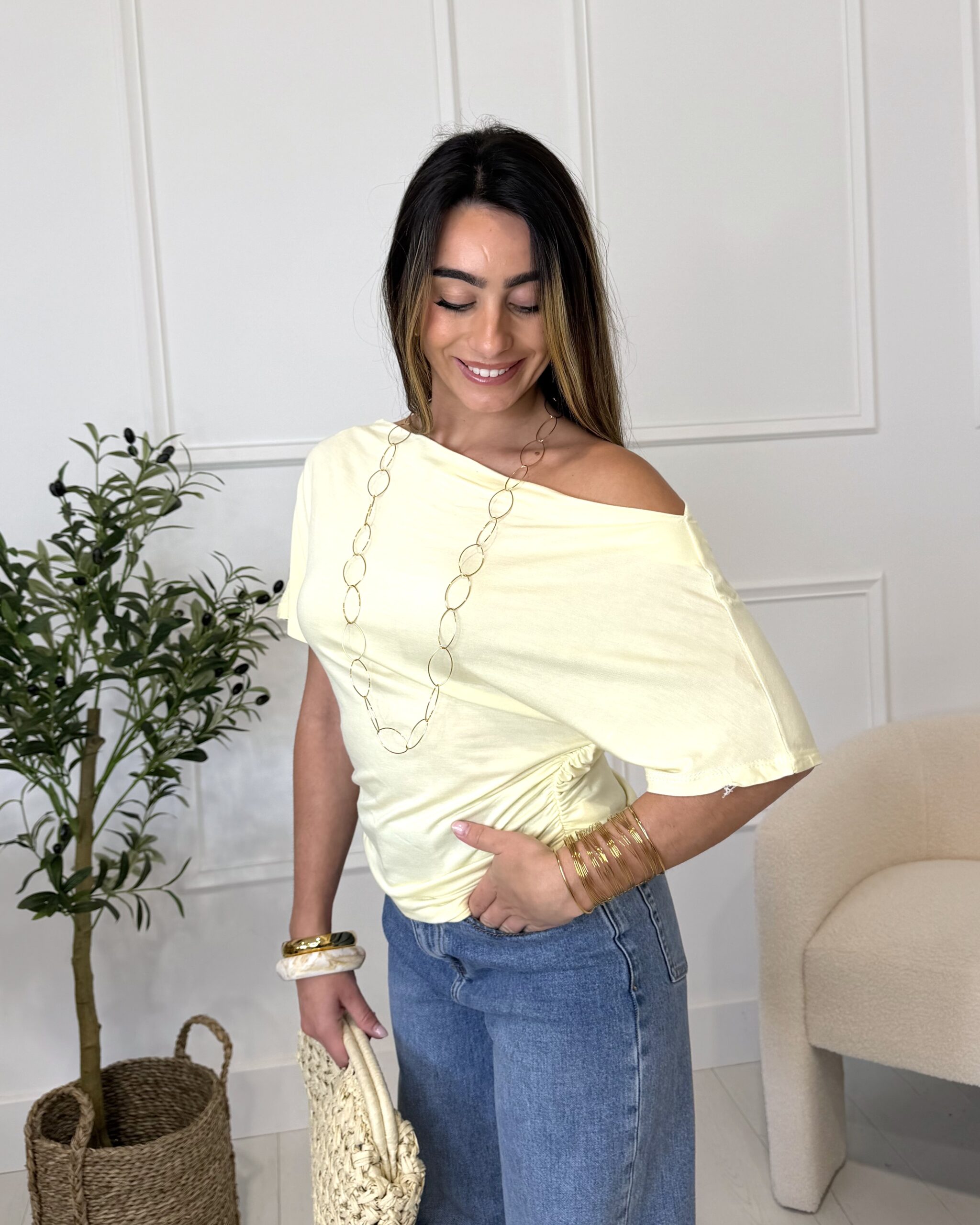 haut jaune tendance