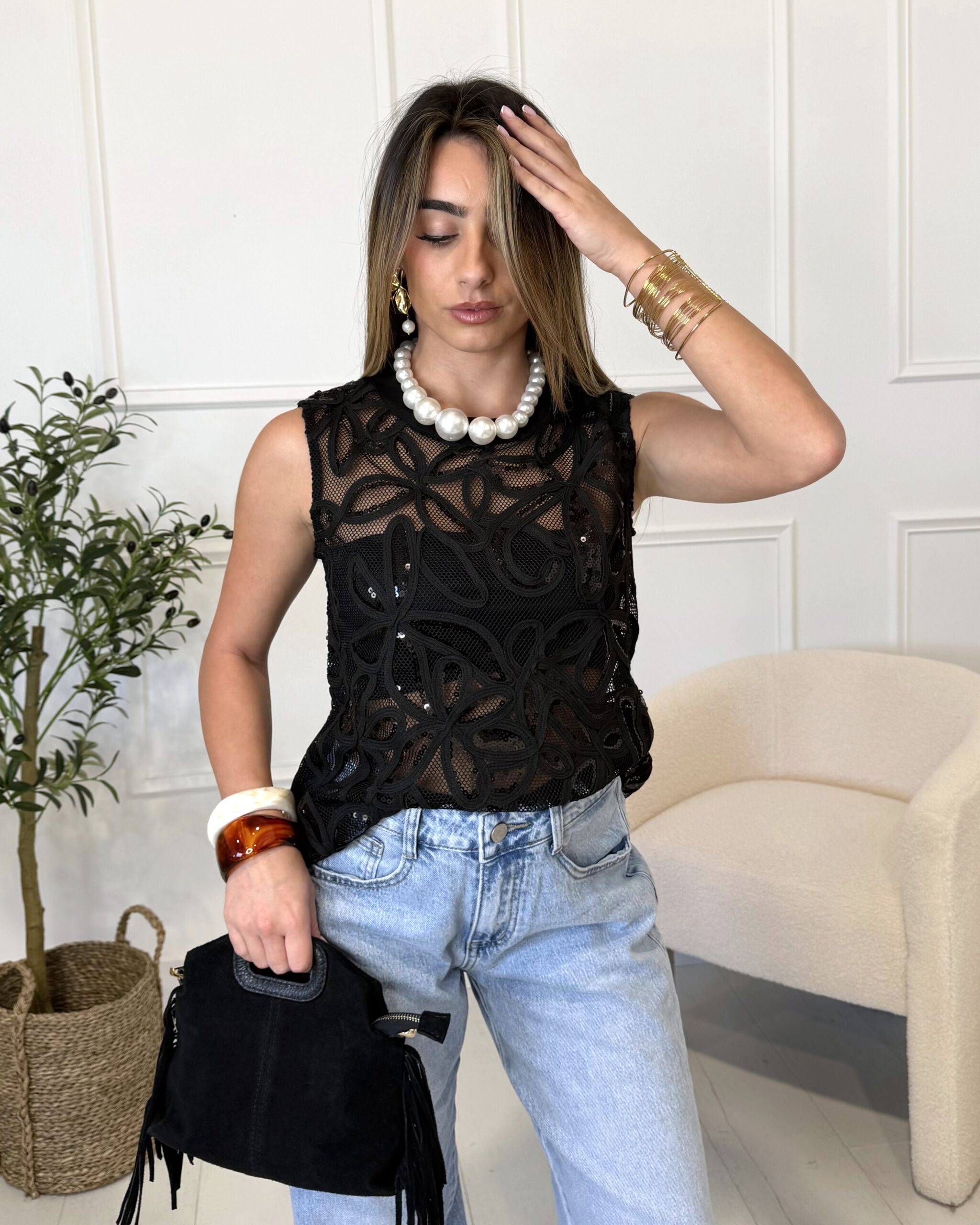 haut femme noir