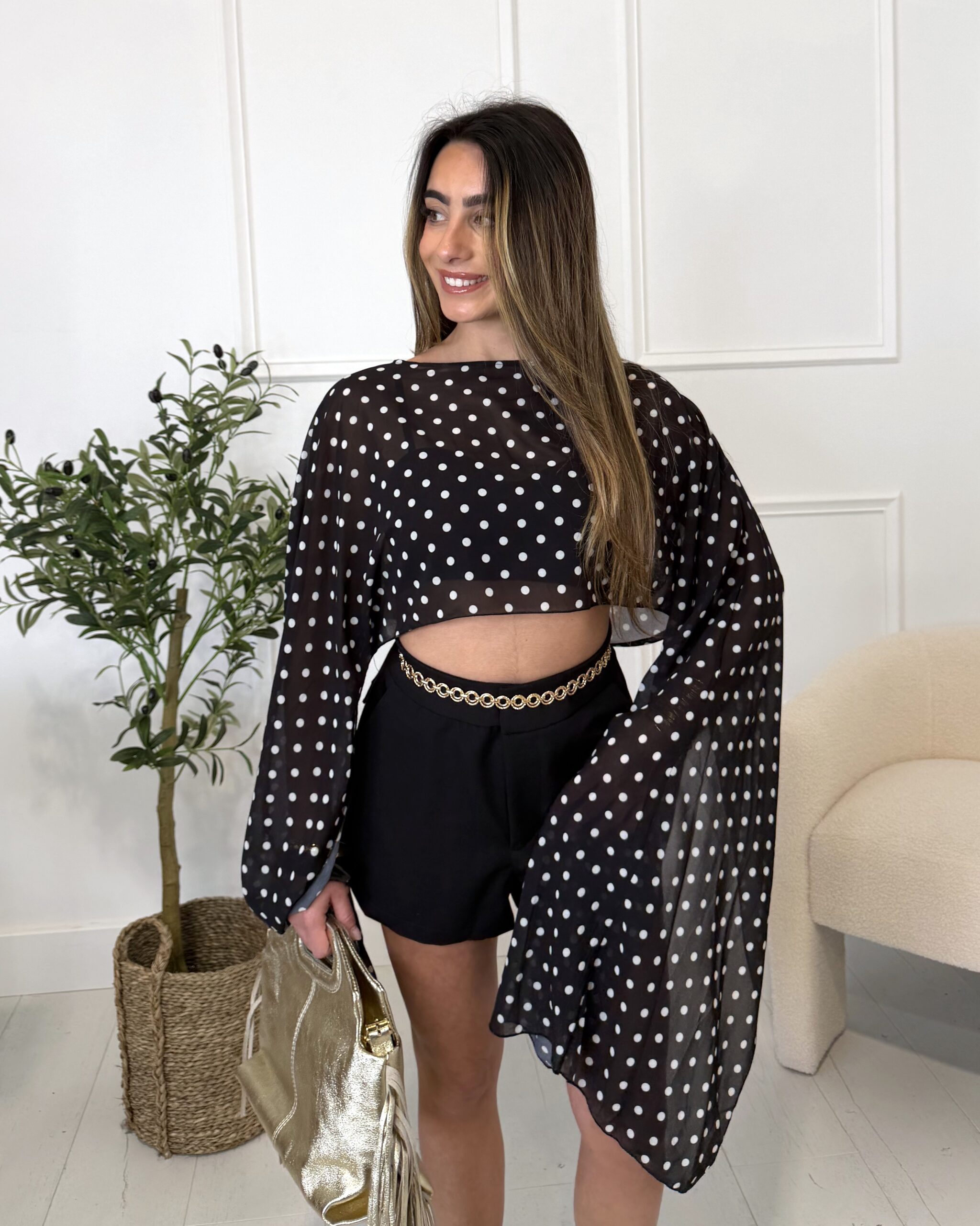 haut femme à pois