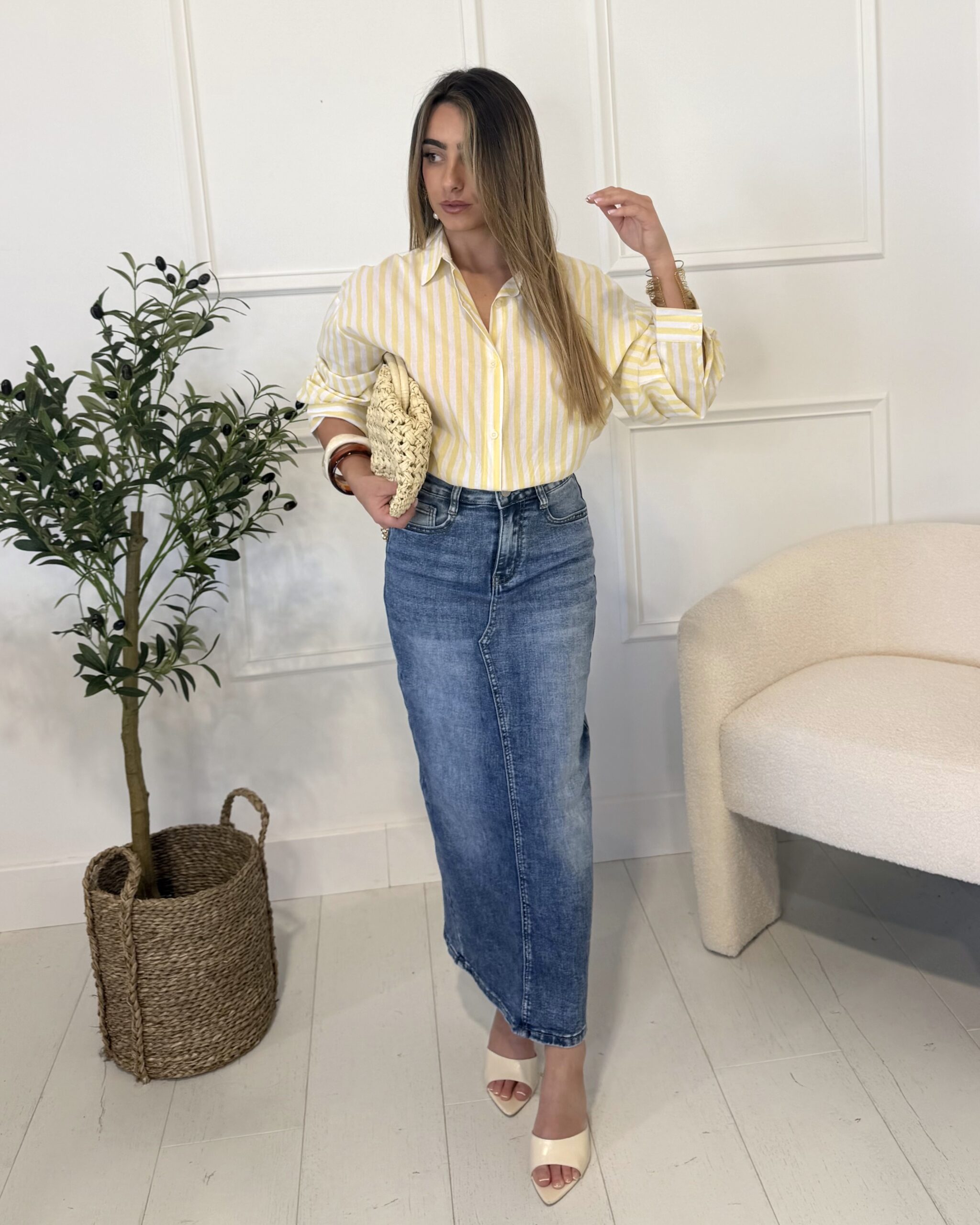 jupe longue en jean