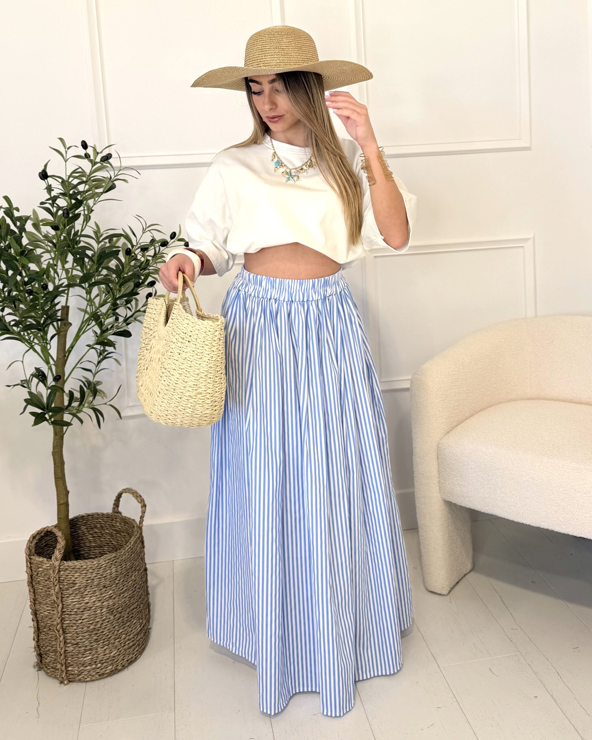 Jupe bleue femme